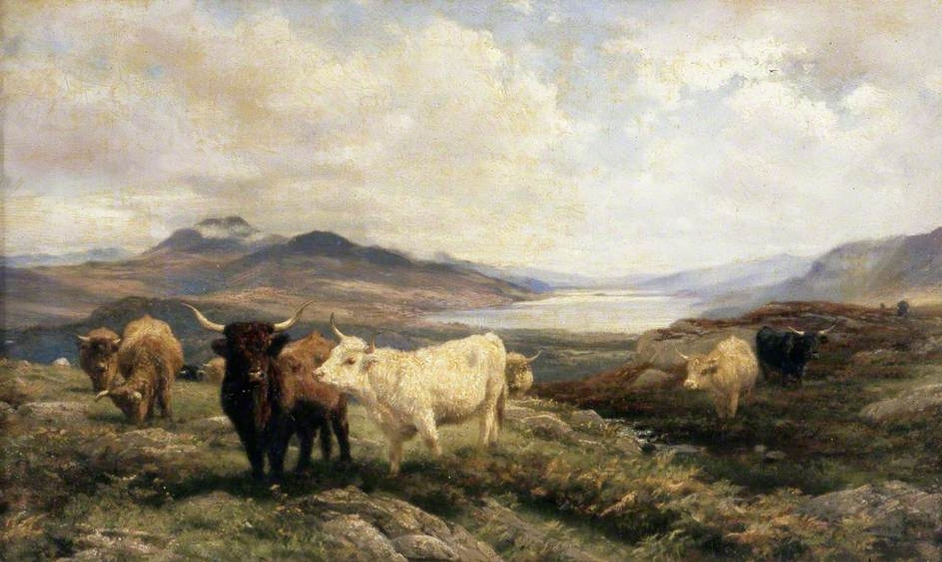 Landscape with Cattle, Morning by Henry William Banks Davis