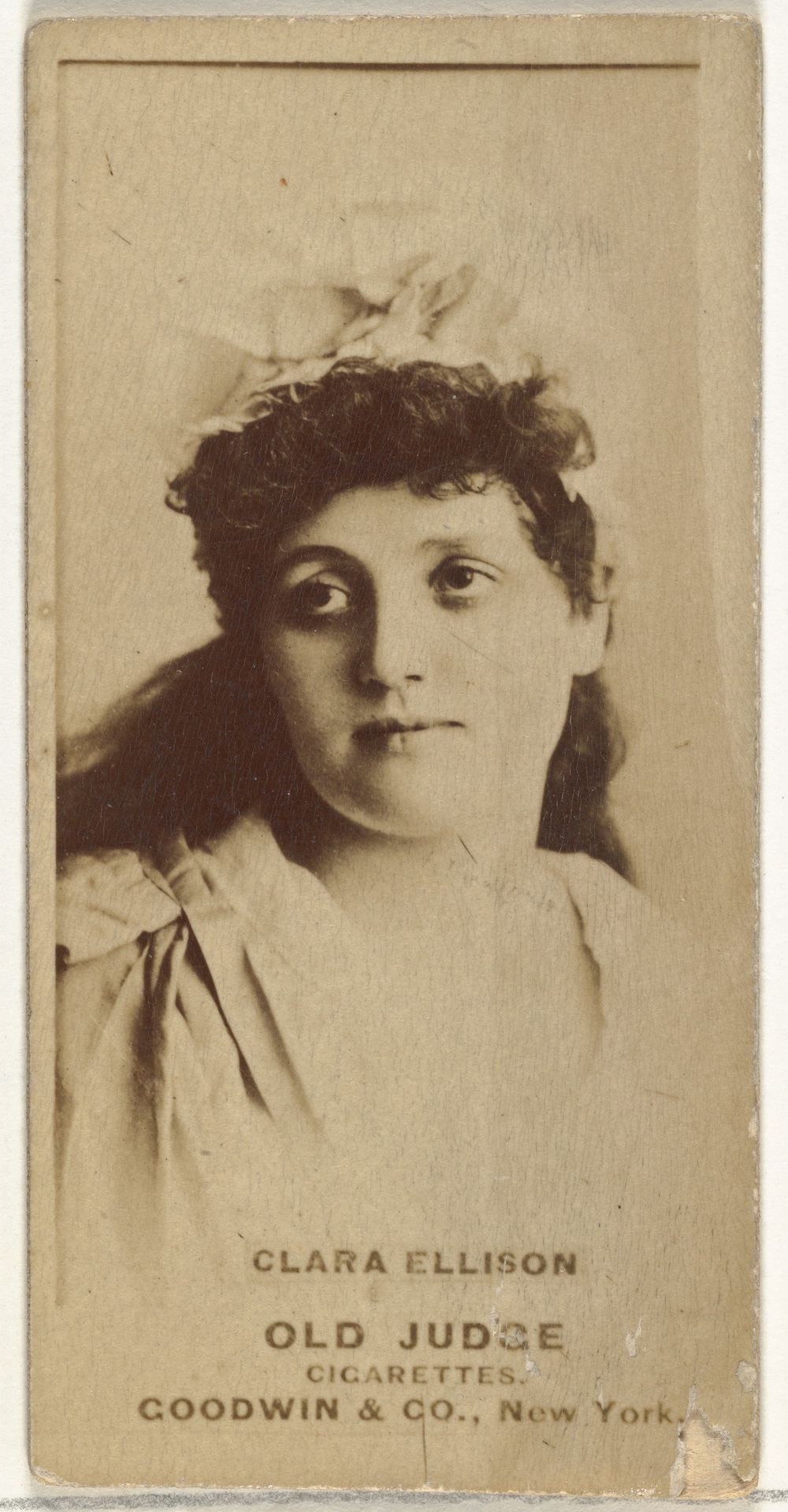 Clara Ellison, from the Actors and Actresses series (N171) for Old Judge Cigarettes by Goodwin & Company