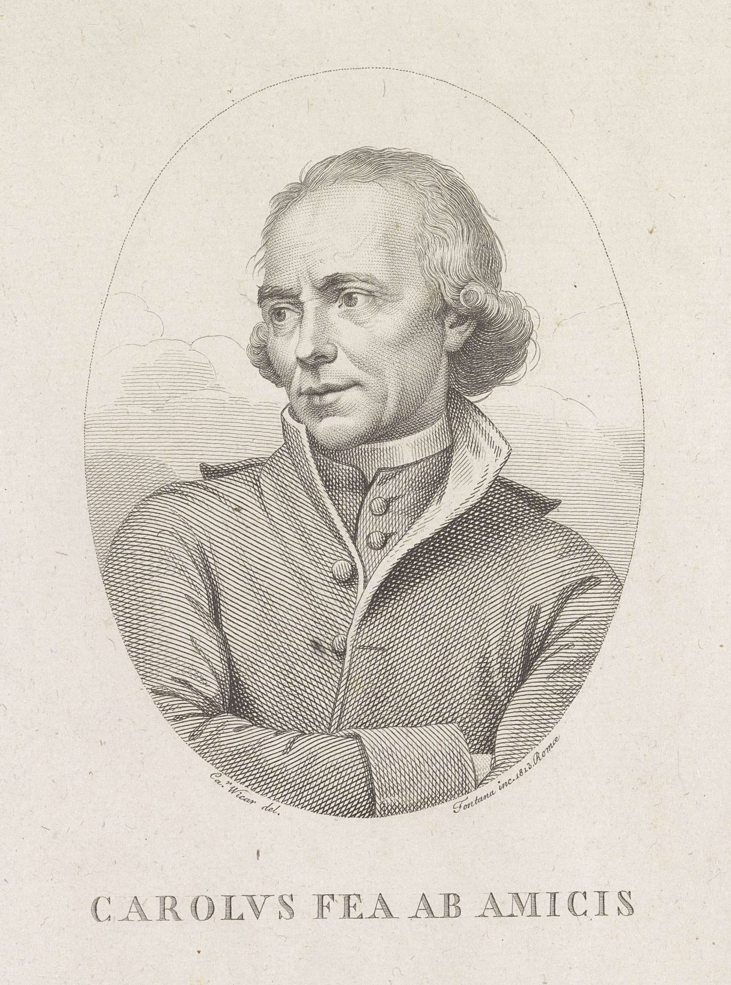 Portret van archeoloog Carlo Fea by Pietro Fontana