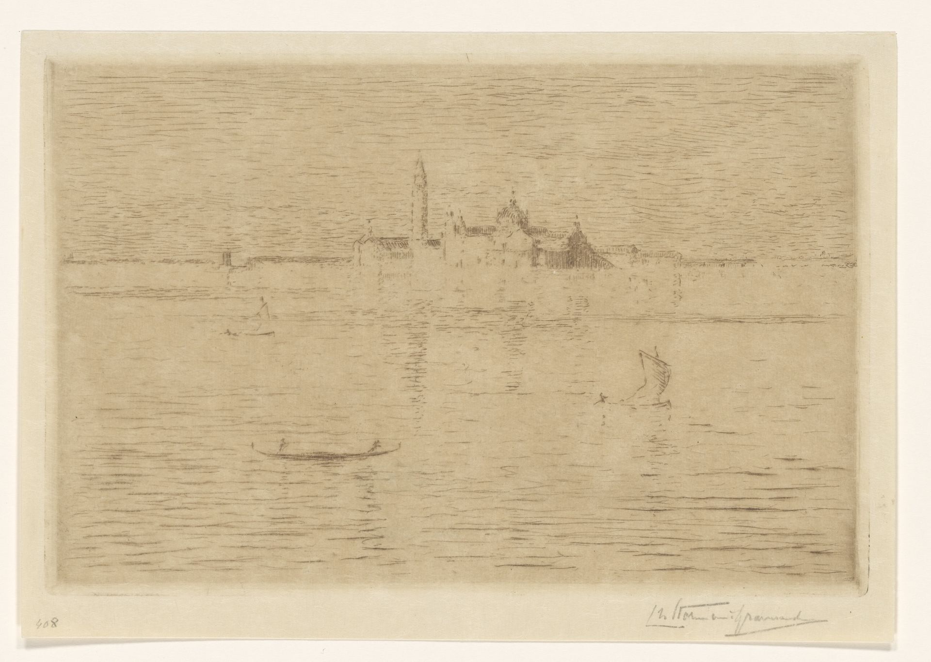 Gezicht op Venetië in de ochtendschemering by Carel Nicolaas Storm van 's-Gravesande