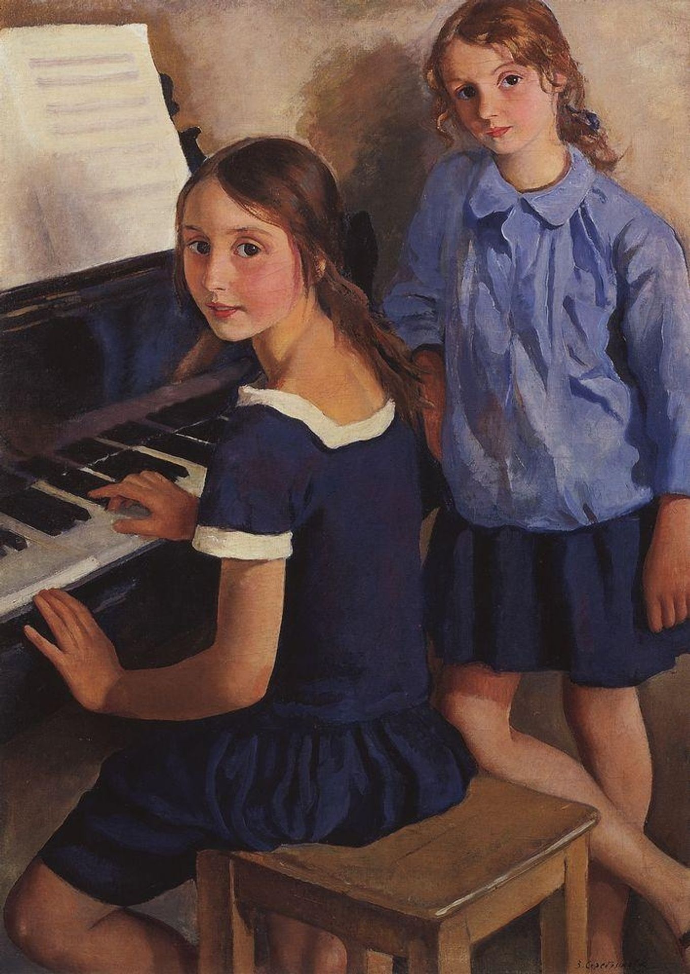 Girls at the piano by Zinaida Serebriakova