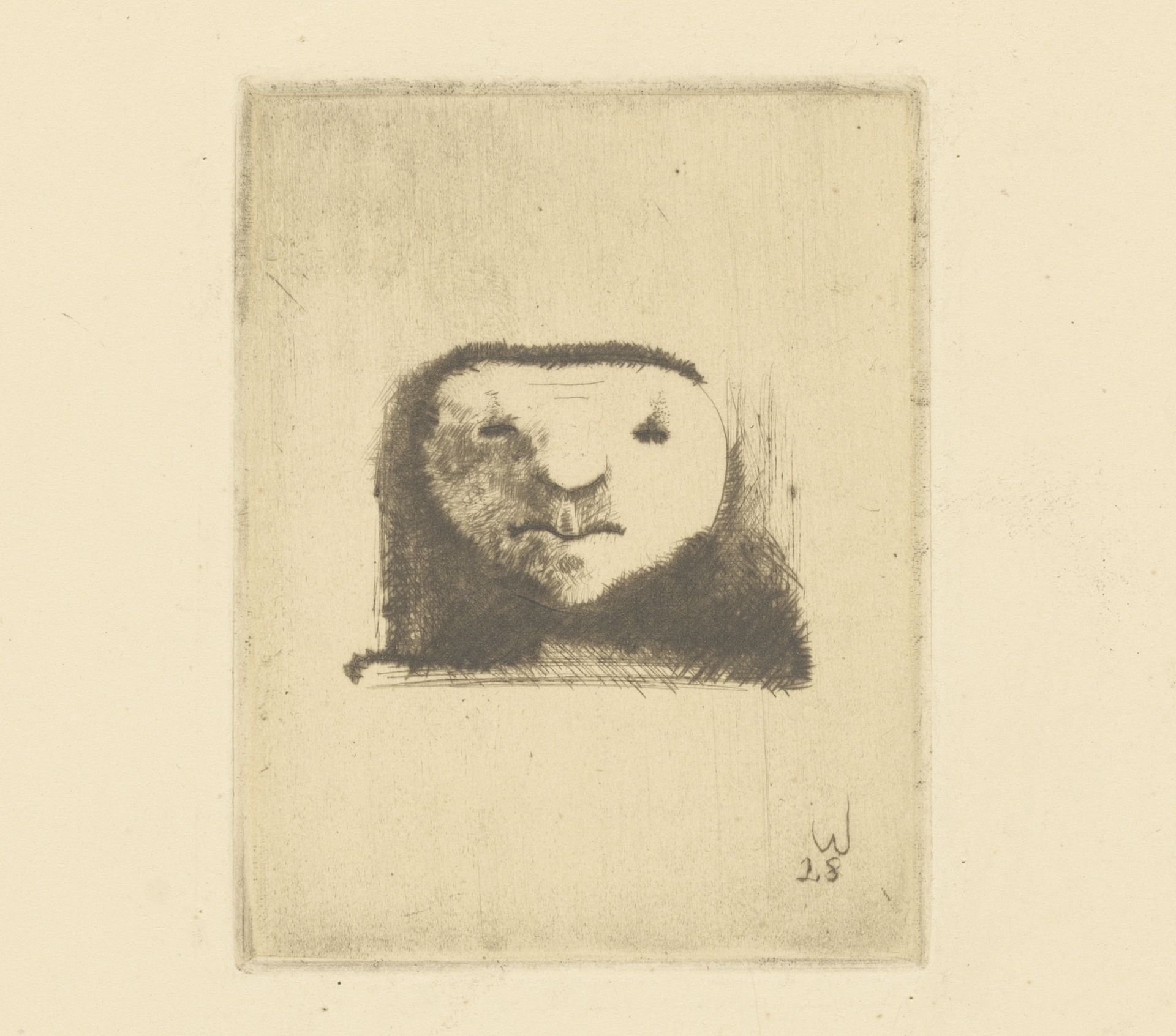 Twee koppen in ovaal by Erich Wichmann