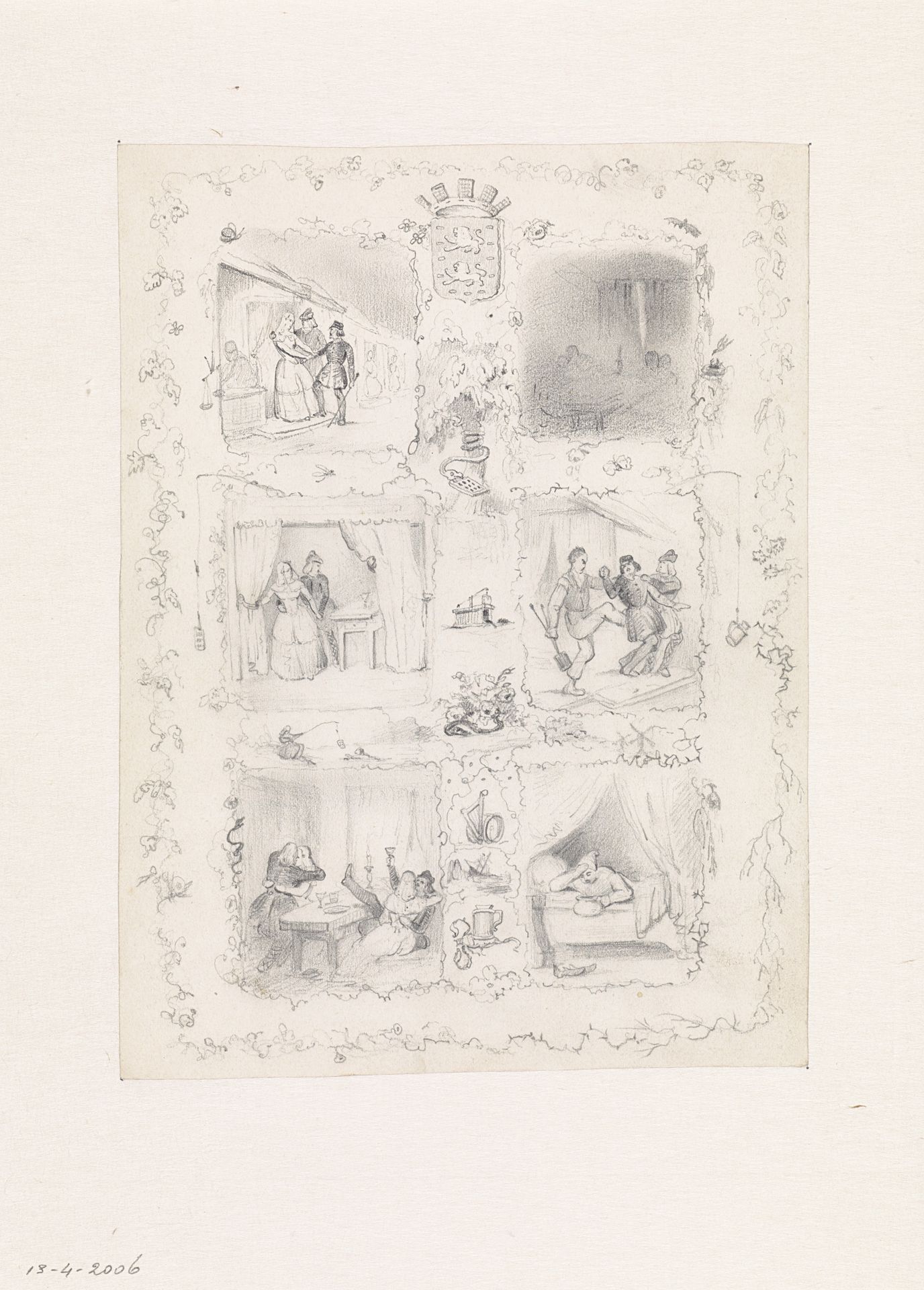 Zes kleine schetsjes by Desiré Oscar Léopold von Franckenberg en Proschlitz