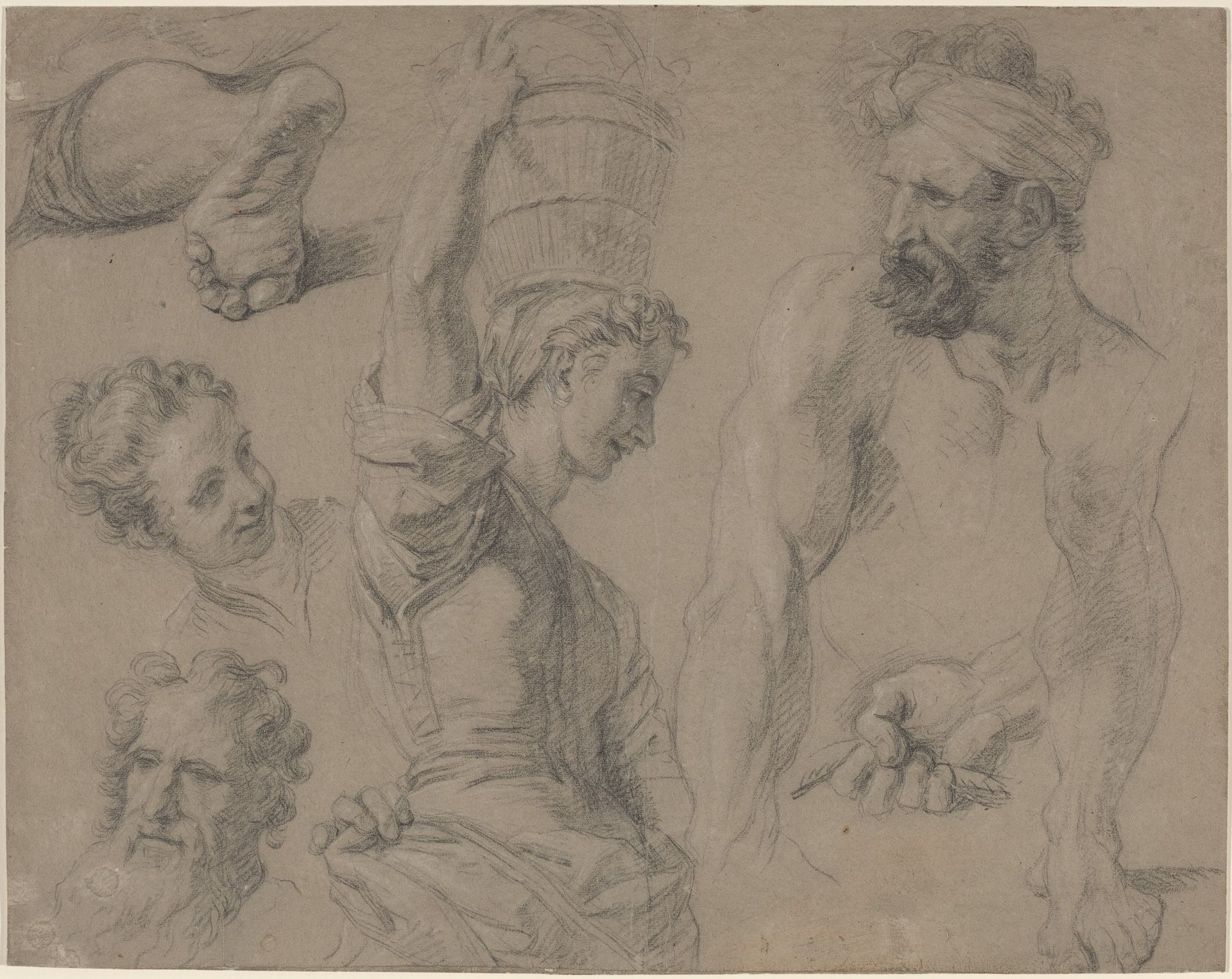 Study for Miraculous Draught of Fishes (?) by Jean-Baptiste Jouvenet
