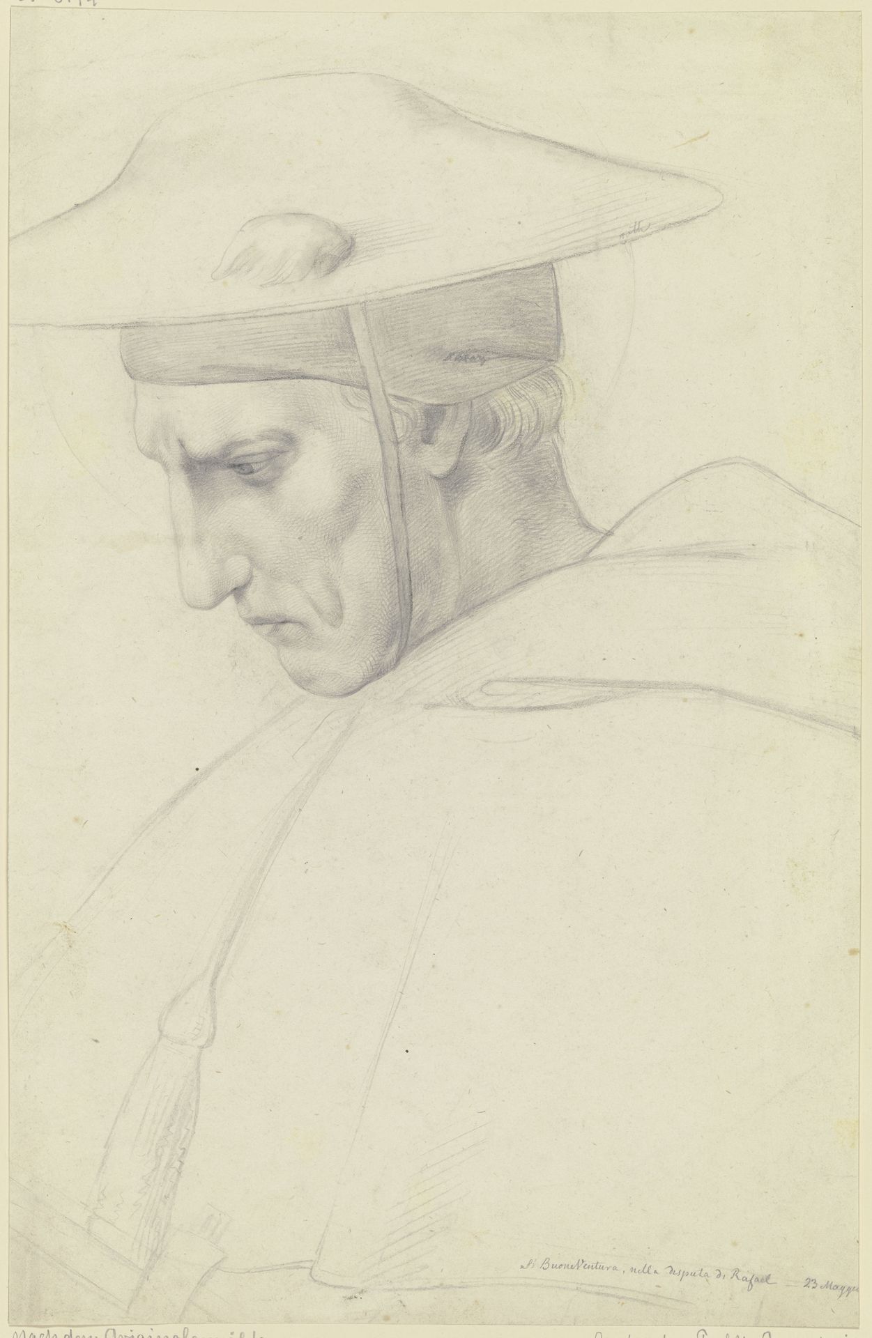 Der Heilige Bonaventura aus Raffaels Disputa by Moritz Daniel Oppenheim
