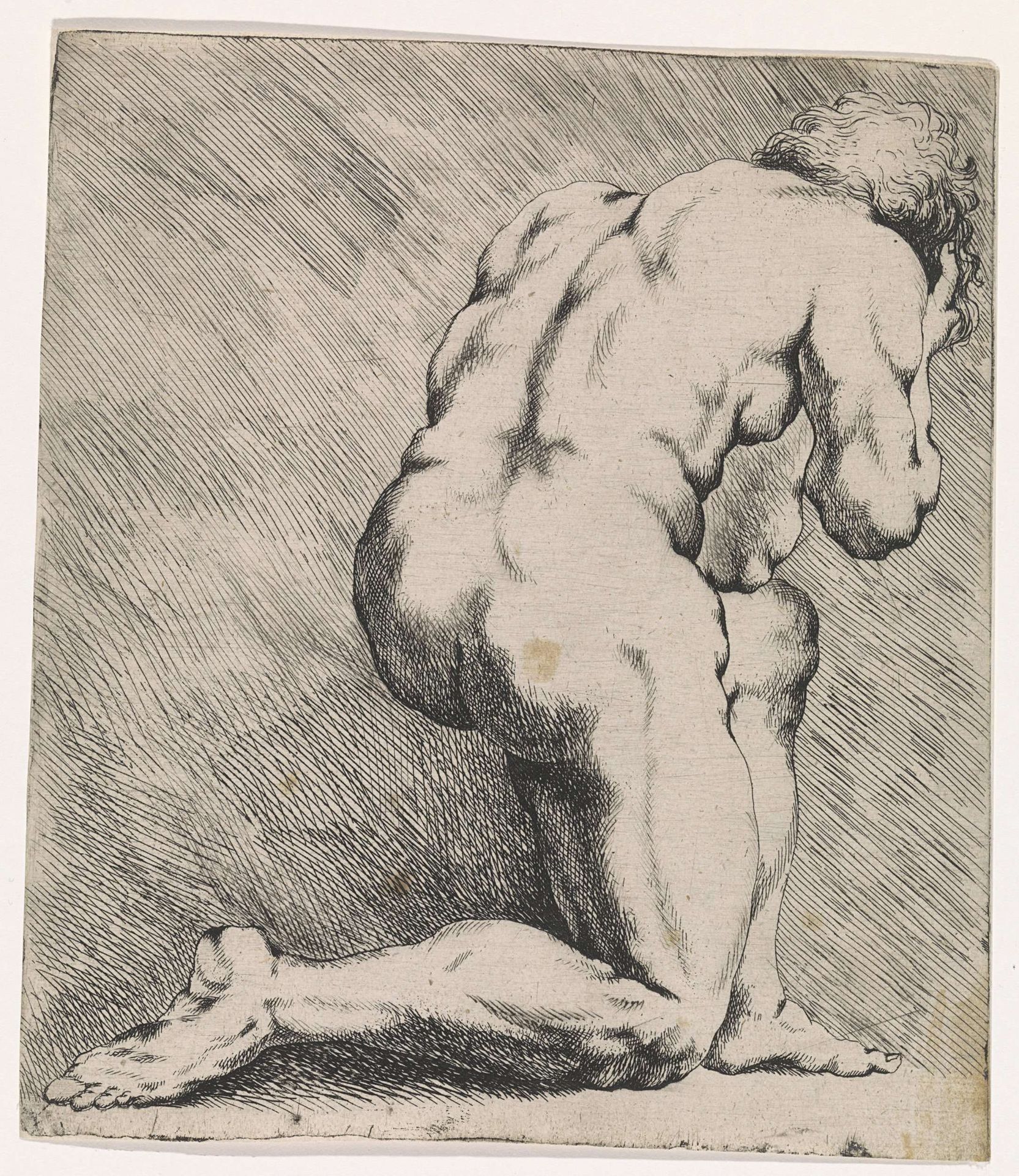 Knielende man by Augustinus (I) Terwesten