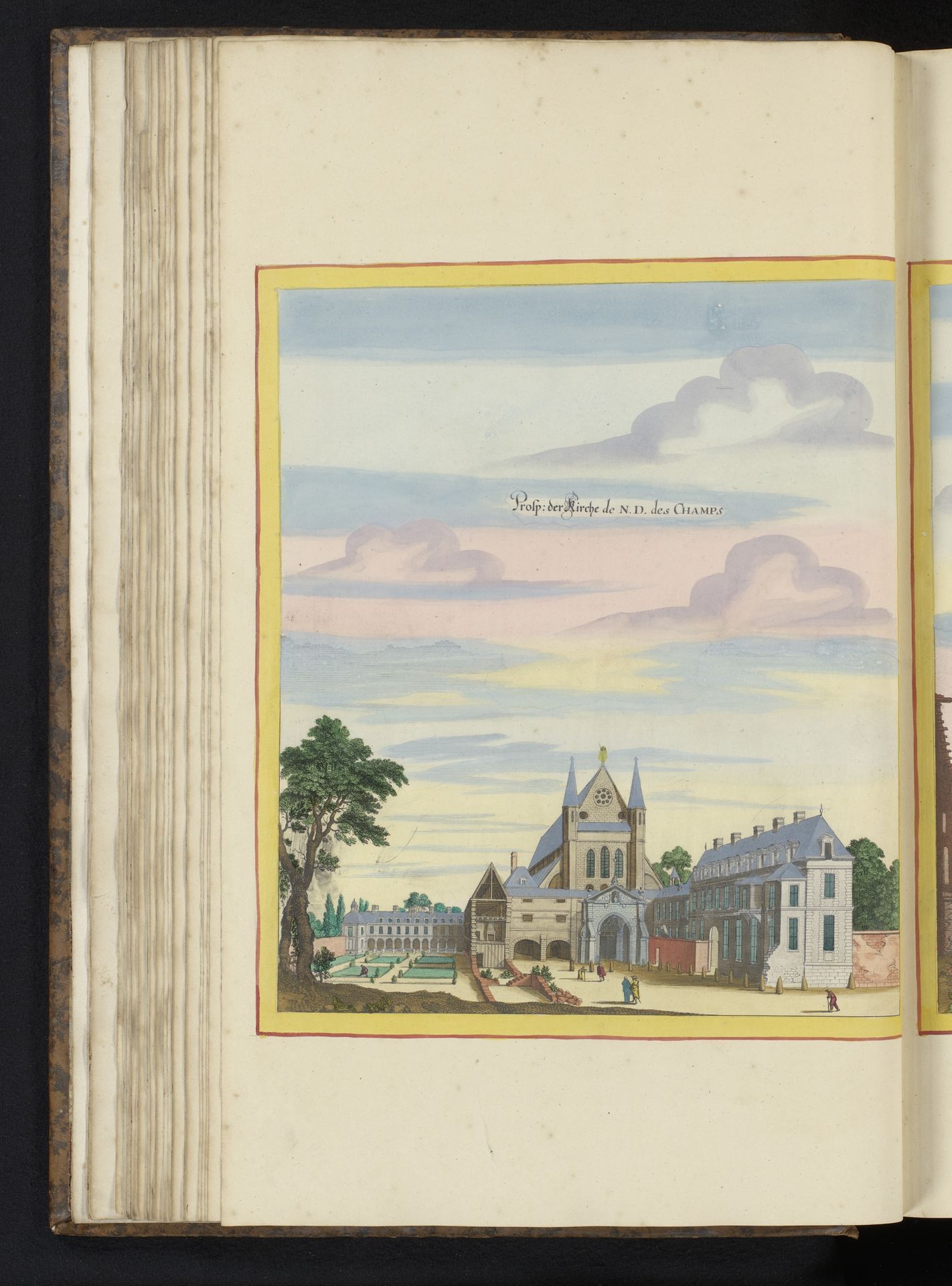 Gezicht op de kerk van Notre-Dame-des-Champs te Parijs by Matthäus (II) Merian