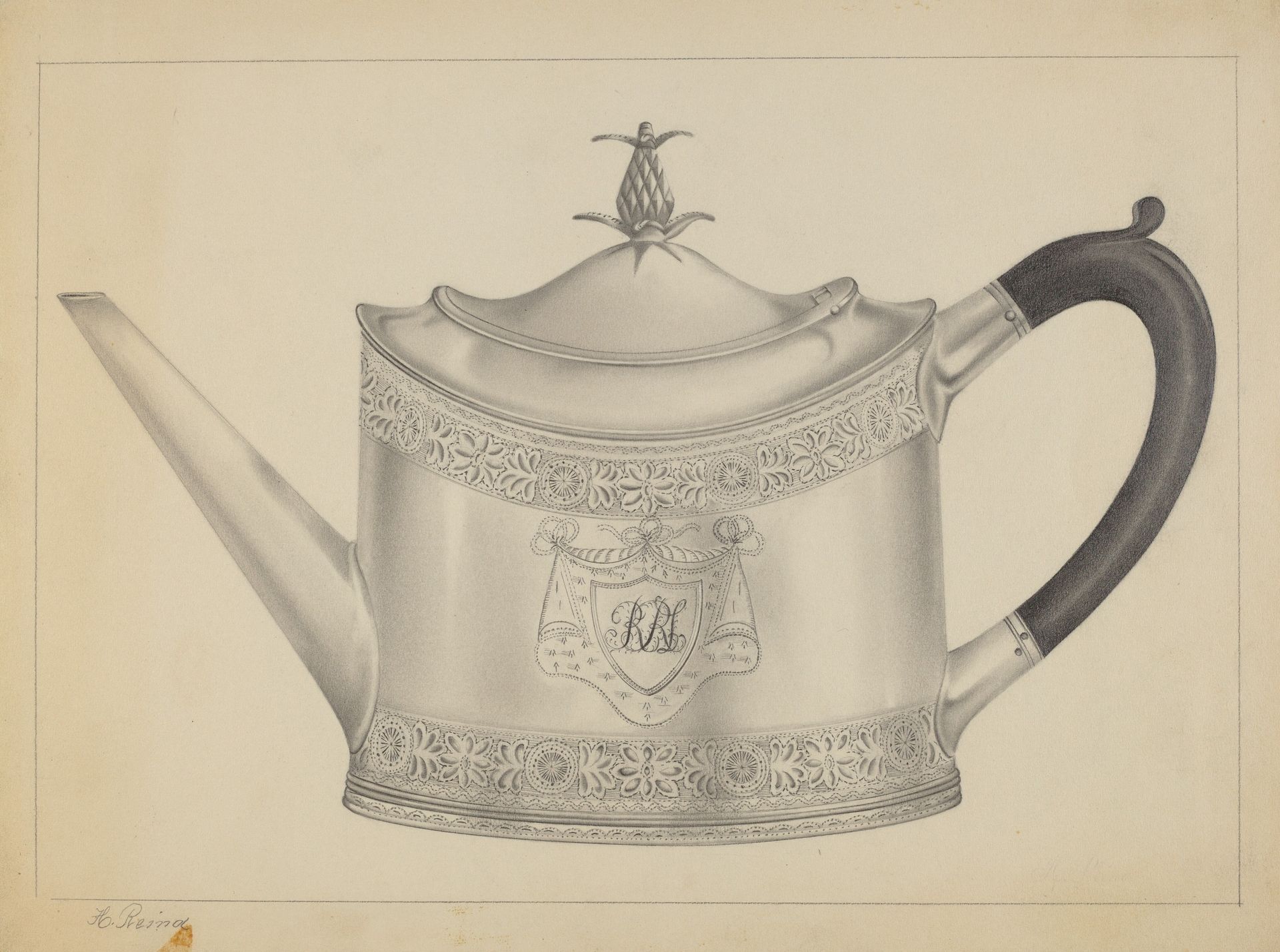 Silver Teapot by Horace Reina
