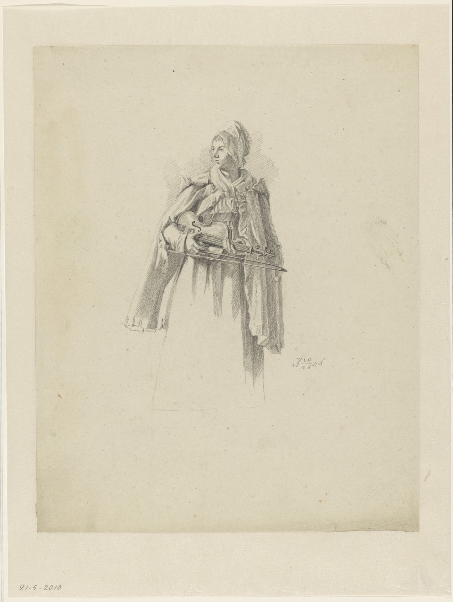 Vioolspeelster by Joannes Pieter Visser Bender