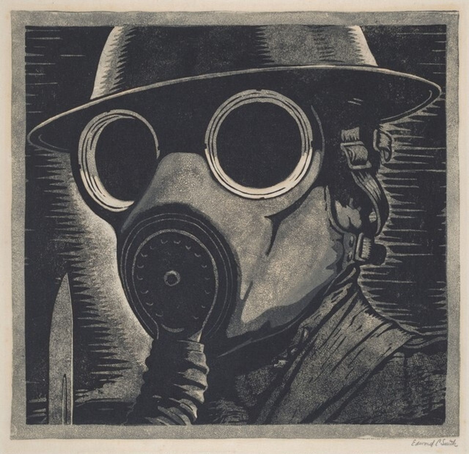 Untitled (Soldier with Gas Mask) by Edward C. Smith