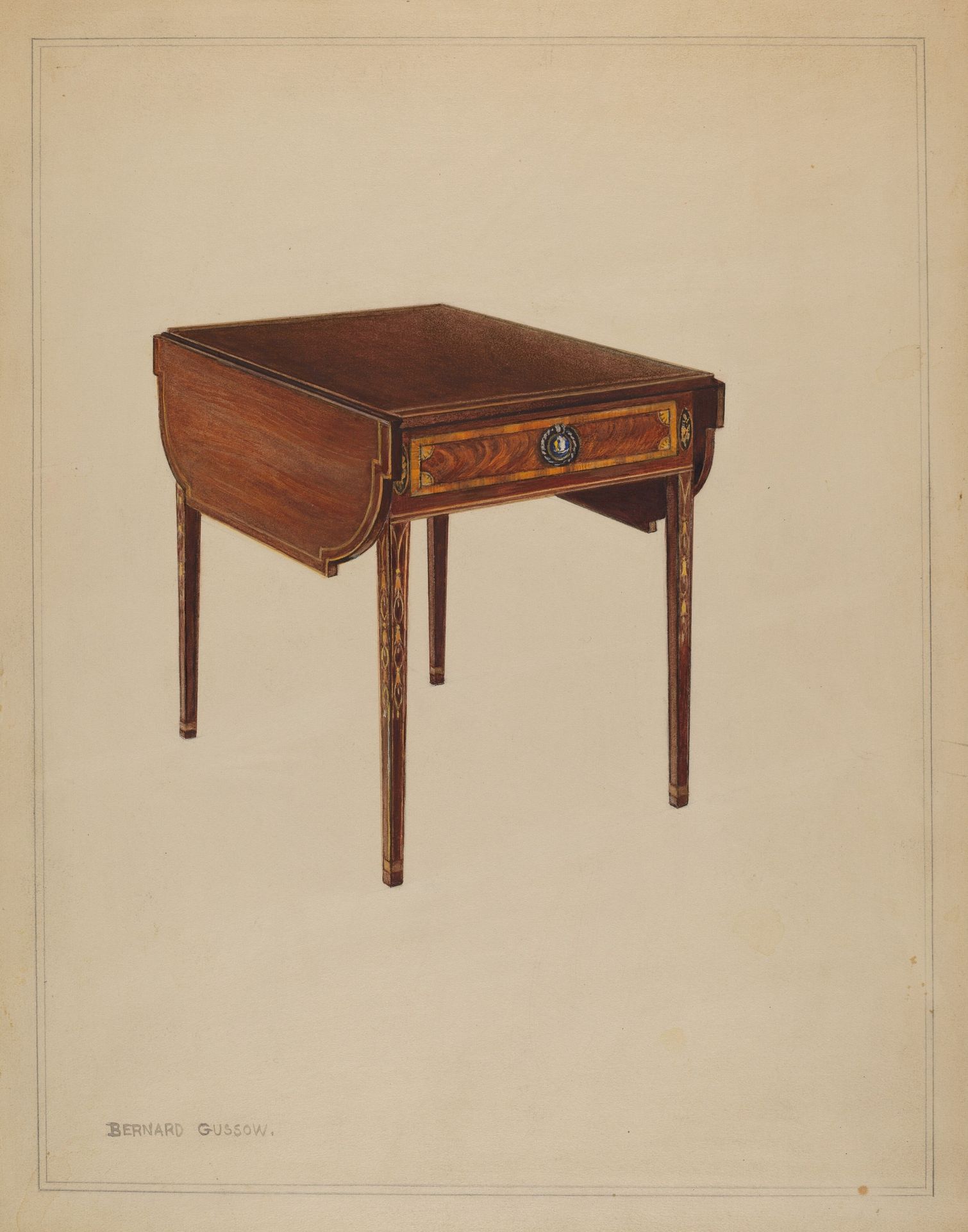 Drop-leaf Table by Bernard Gussow