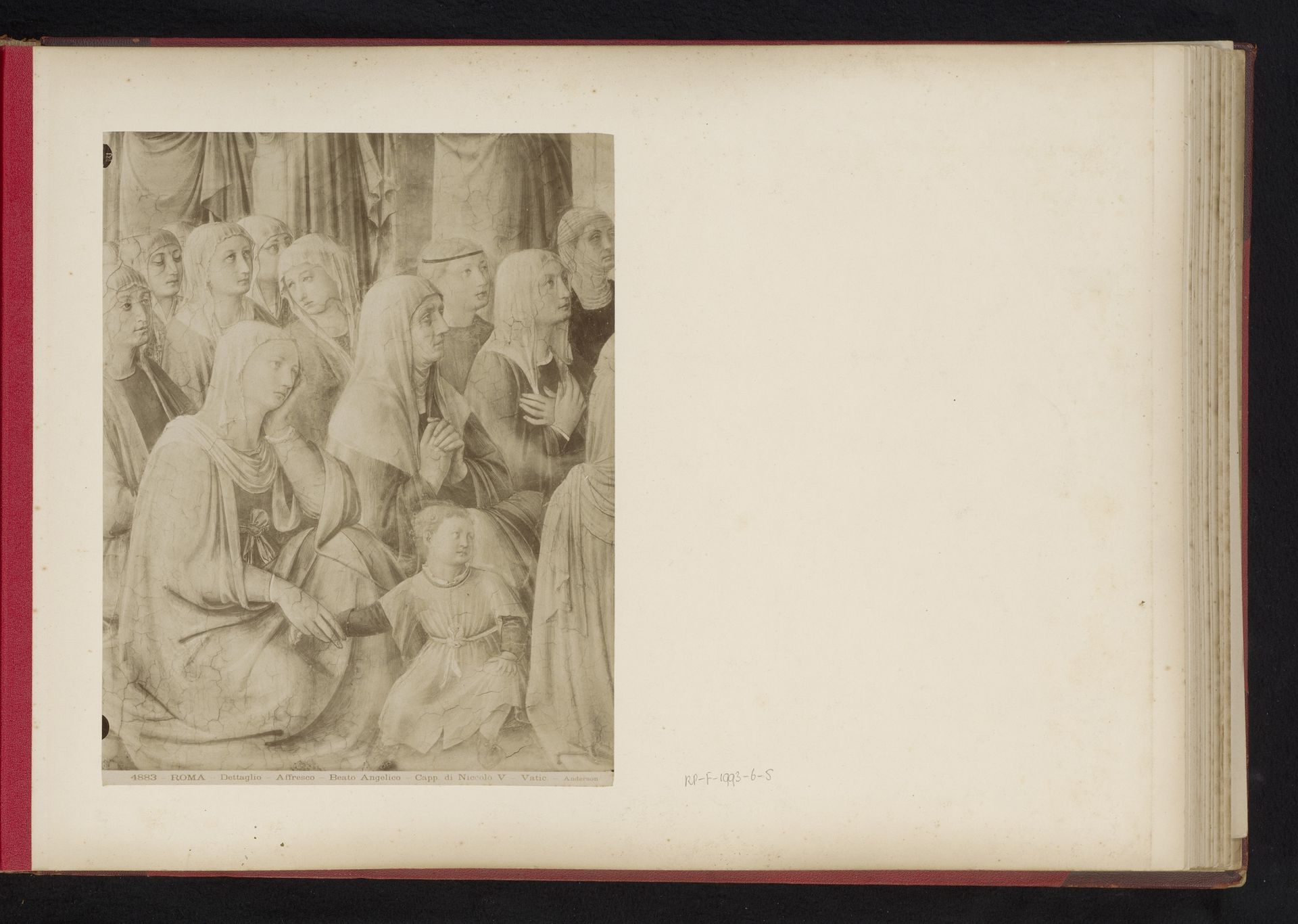 Fotoreproductie van een detail van fresco Prediking van de heilige Stefanus, door Fra Angelico, Kapel van Nicolaas V, Vaticaan by James Anderson