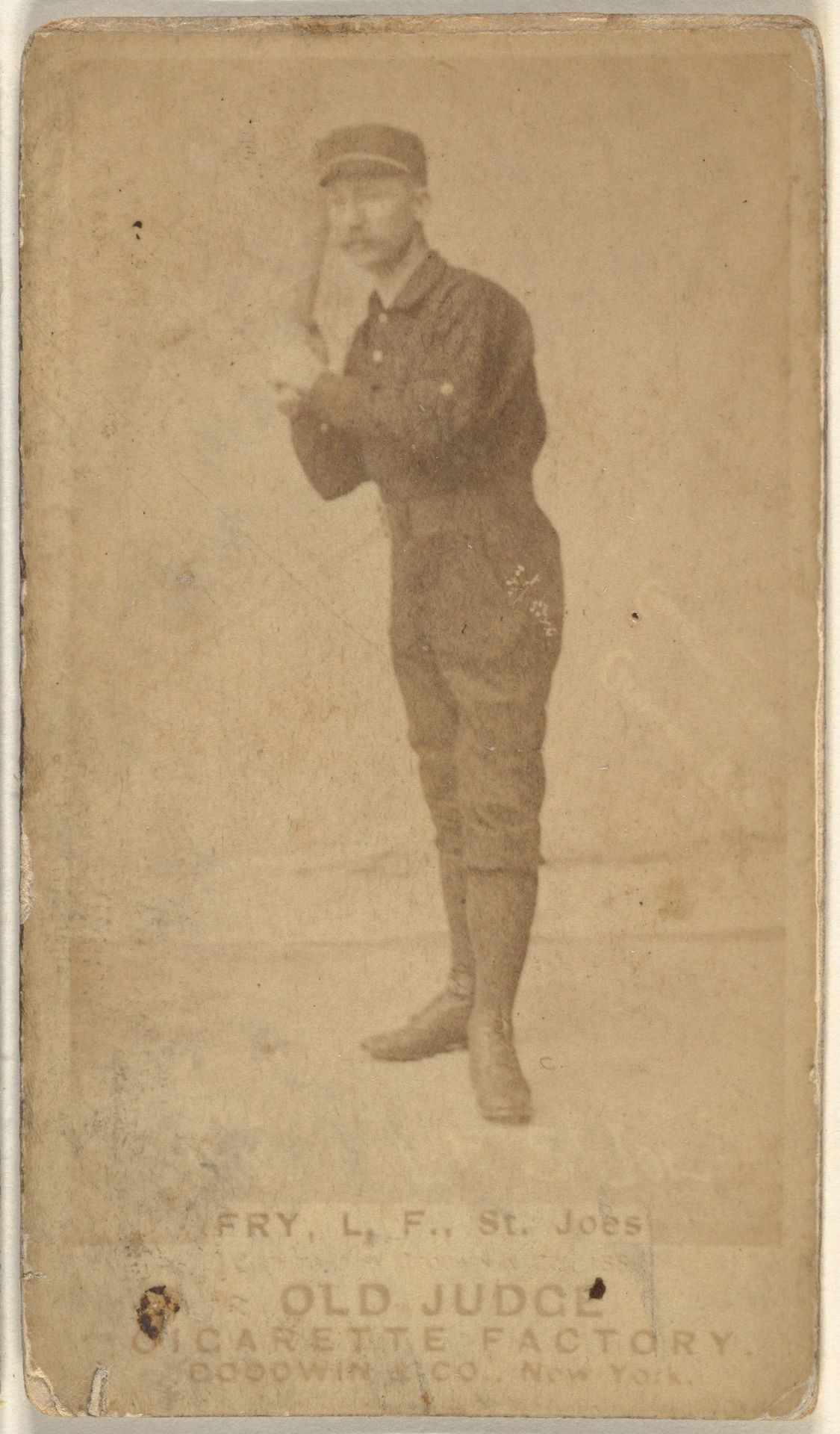 William J. Frey, Left Field, St. Joseph Clay Eaters, from the Old Judge series (N172) for Old Judge Cigarettes by Goodwin & Company