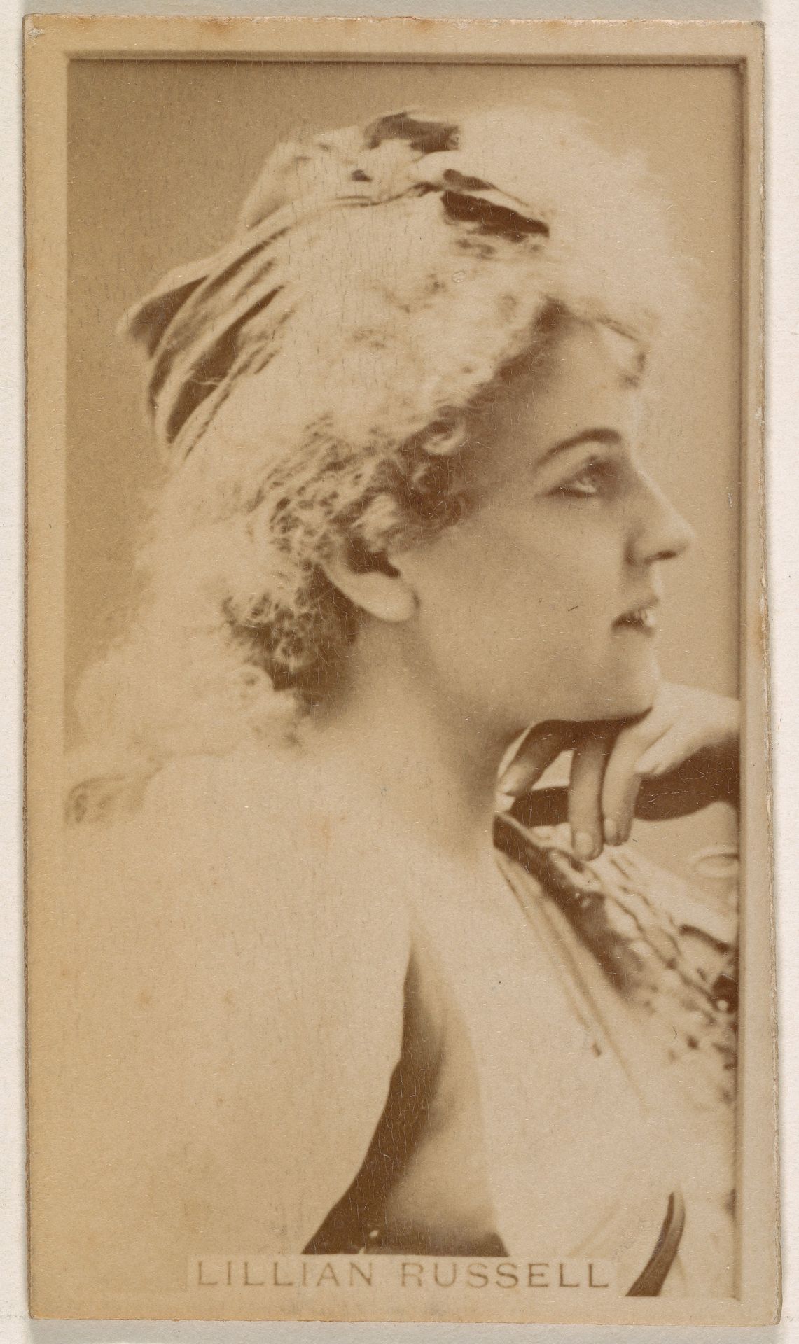 Lillian Russell, from the Actresses series (N245) issued by Kinney Brothers to promote Sweet Caporal Cigarettes by Kinney Brothers Tobacco Company