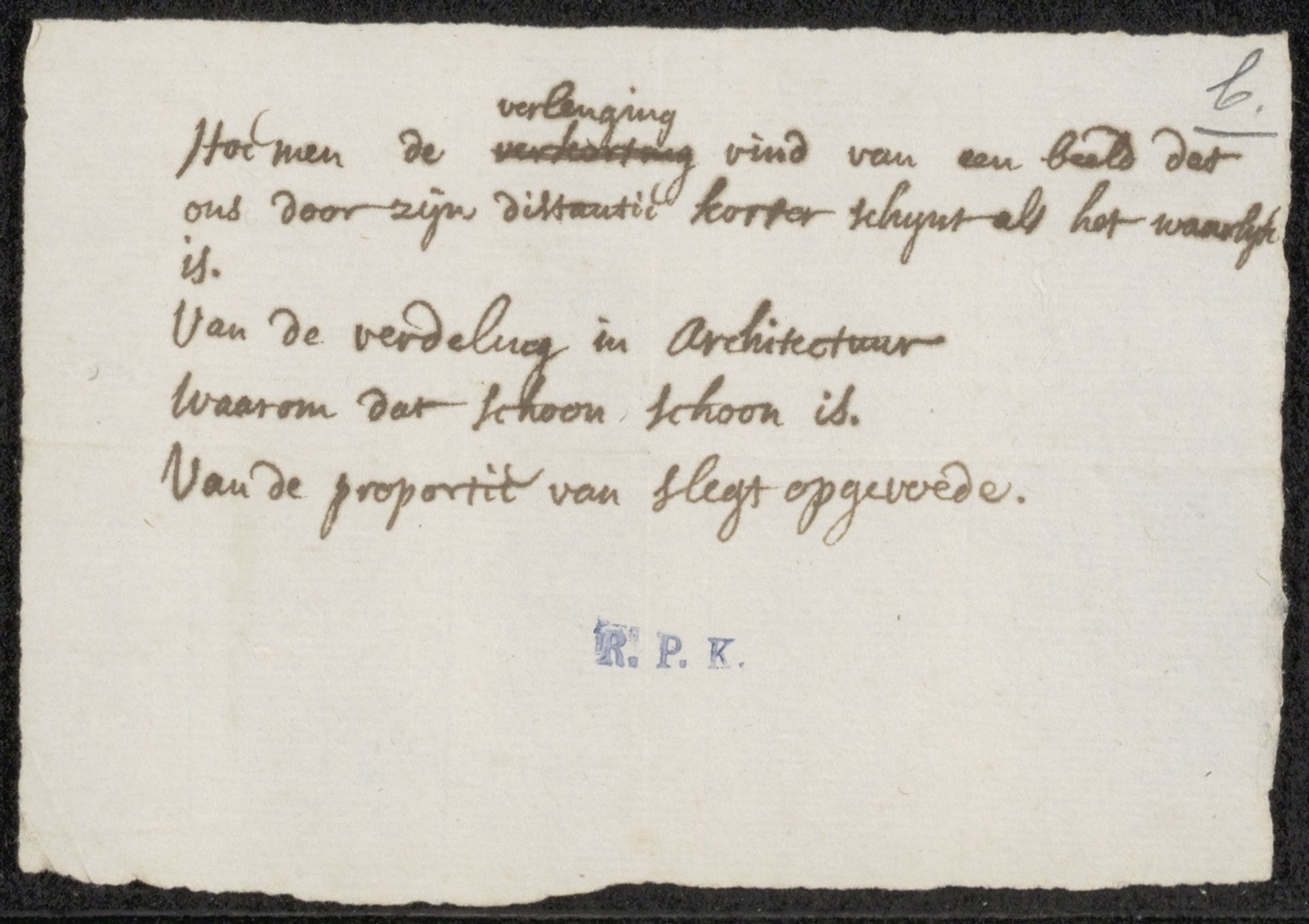Aantekening betreffende punten van studie by Jacob Willemsz. (II) Delff