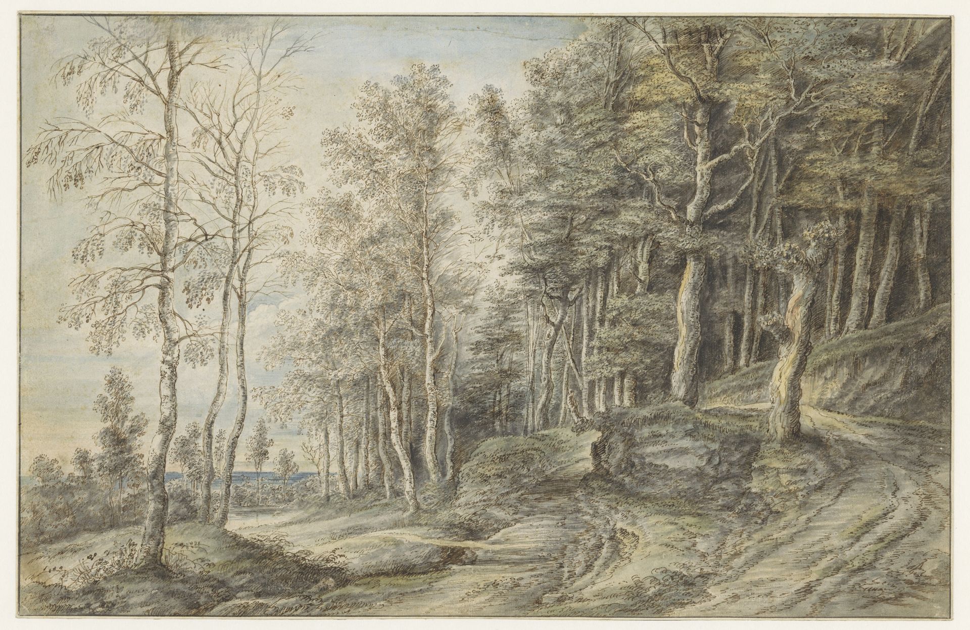 Boslandschap by Lucas van Uden