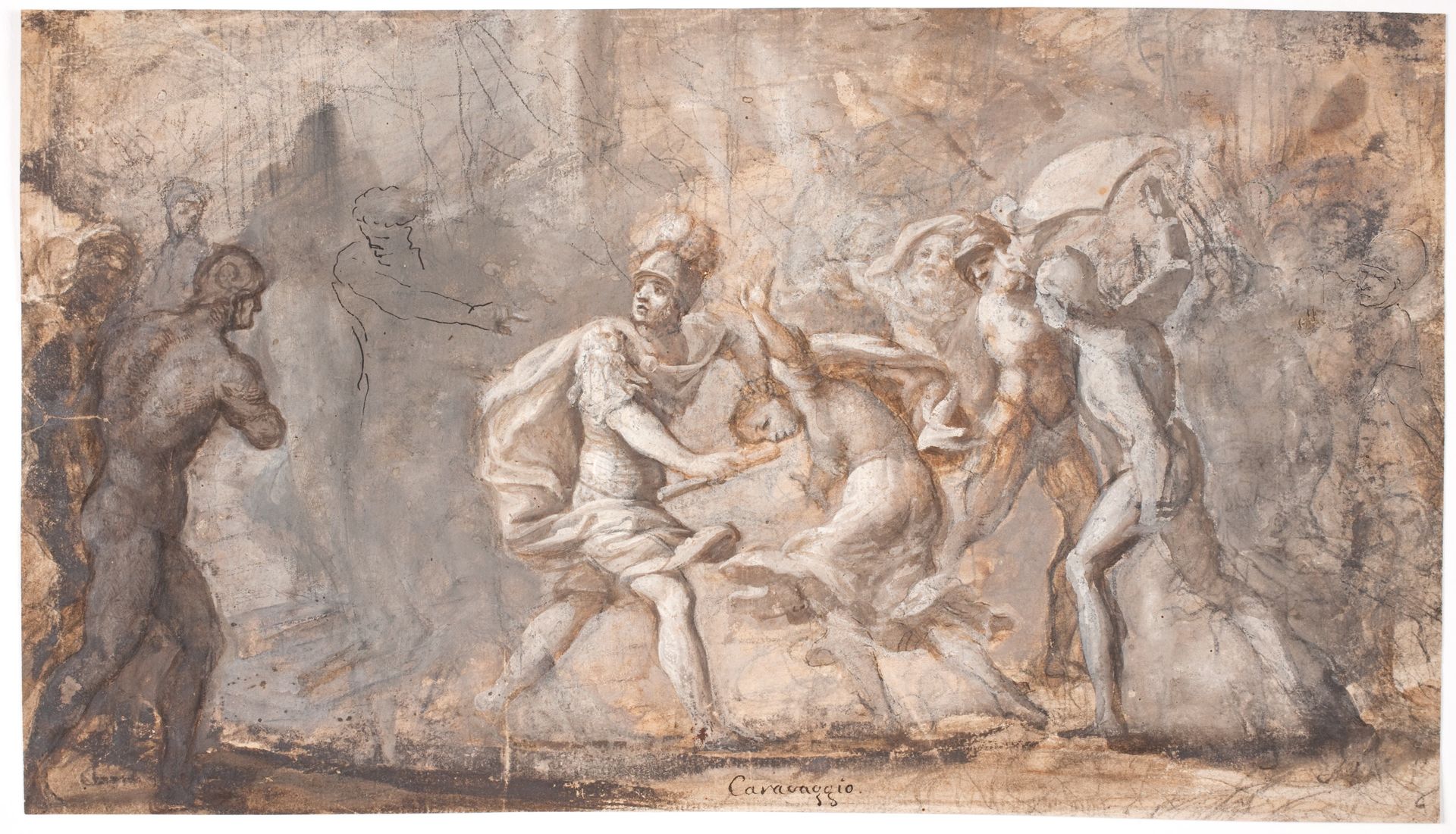 Tarpeia being crushed under the shields of the Sabines by Giovanni Angelo Canini