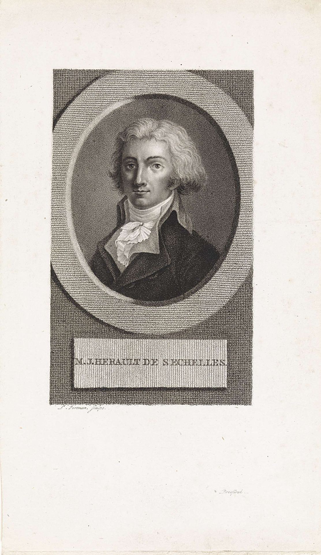 Portret van de Franse politicus Marie-Jean Hérault de Séchelles by Ludwig Gottlieb Portman