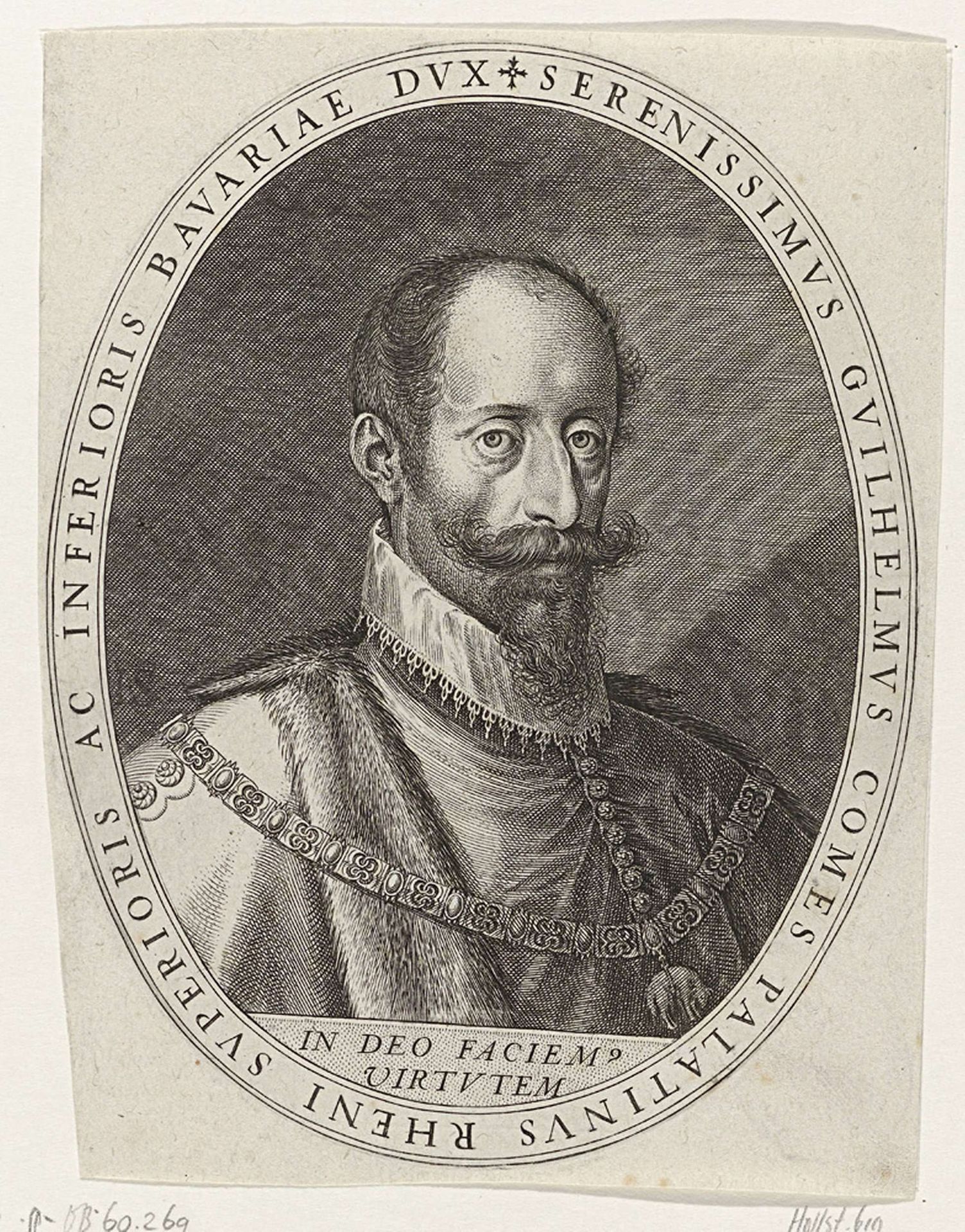 Portret van Willem V van Beieren by Johann Sadeler I