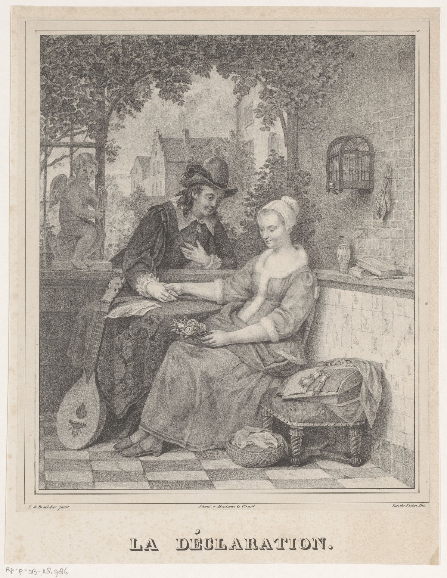 Liefdesverklaring by David van der (1804-1879) Kellen