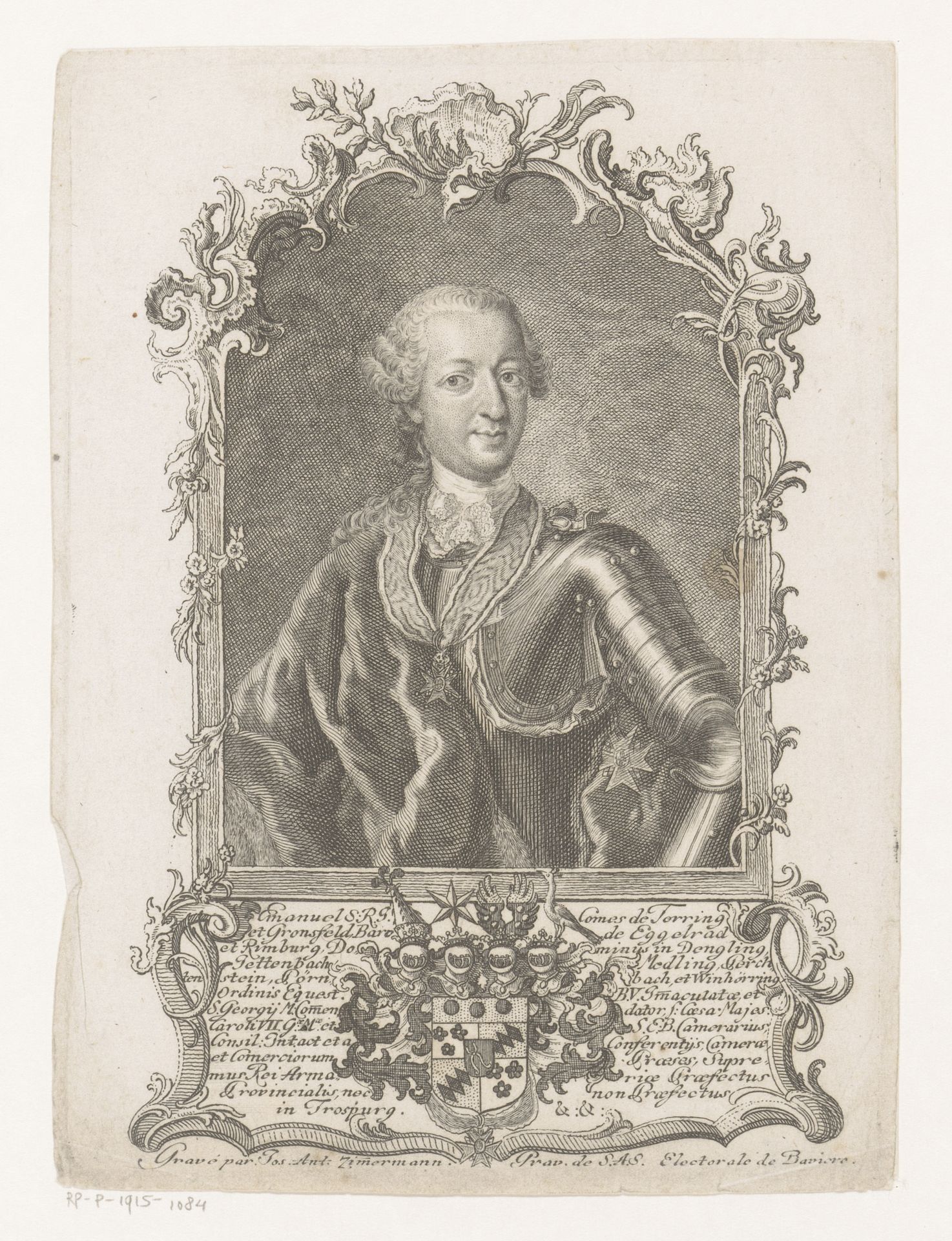 Portret van Max Emanuel von Toerring-Jettenbach by Joseph Anton Zimmermann