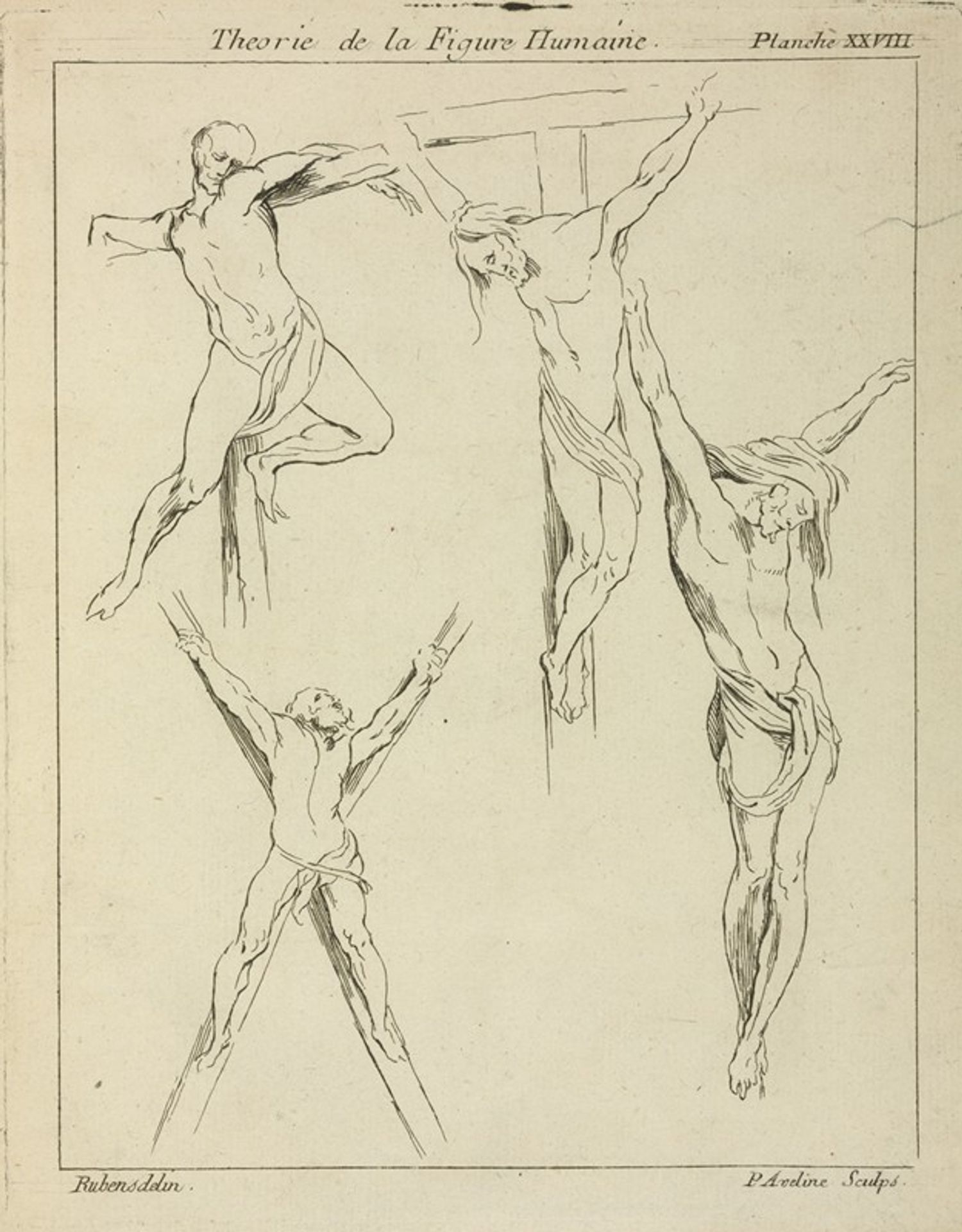Four studies of crucified figures by Peter Paul Rubens