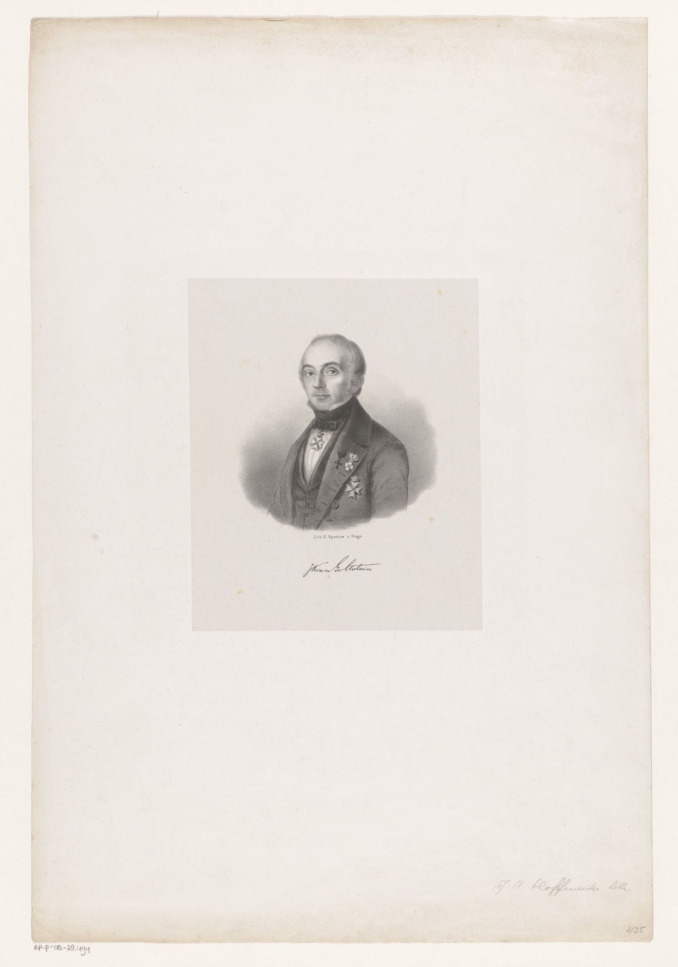 Portret van Jan Carel van Goltstein by Johan Hendrik Hoffmeister