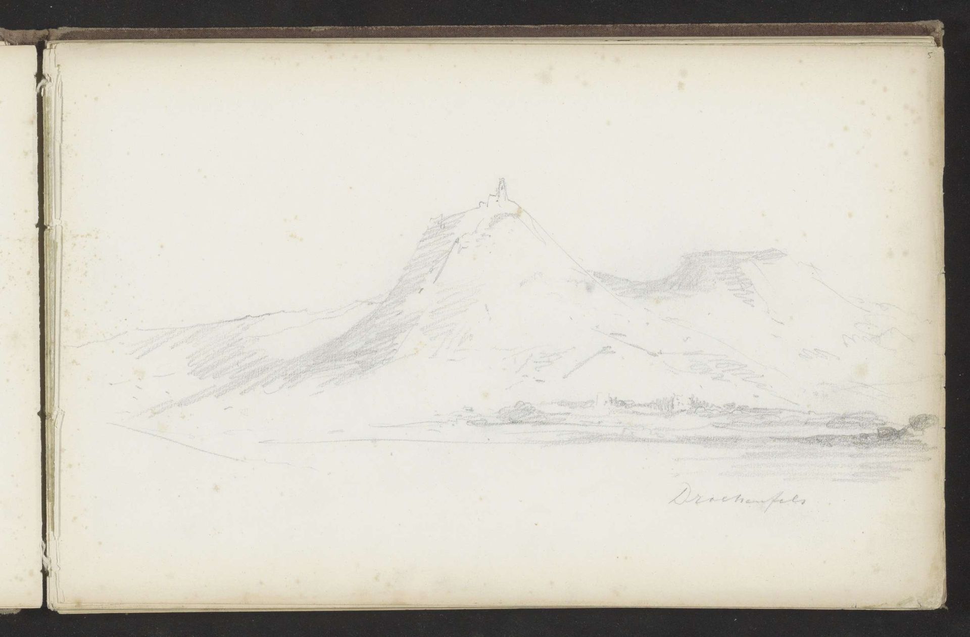 Gezicht op Drachenfels aan de oever van de Rijn by Maria Vos