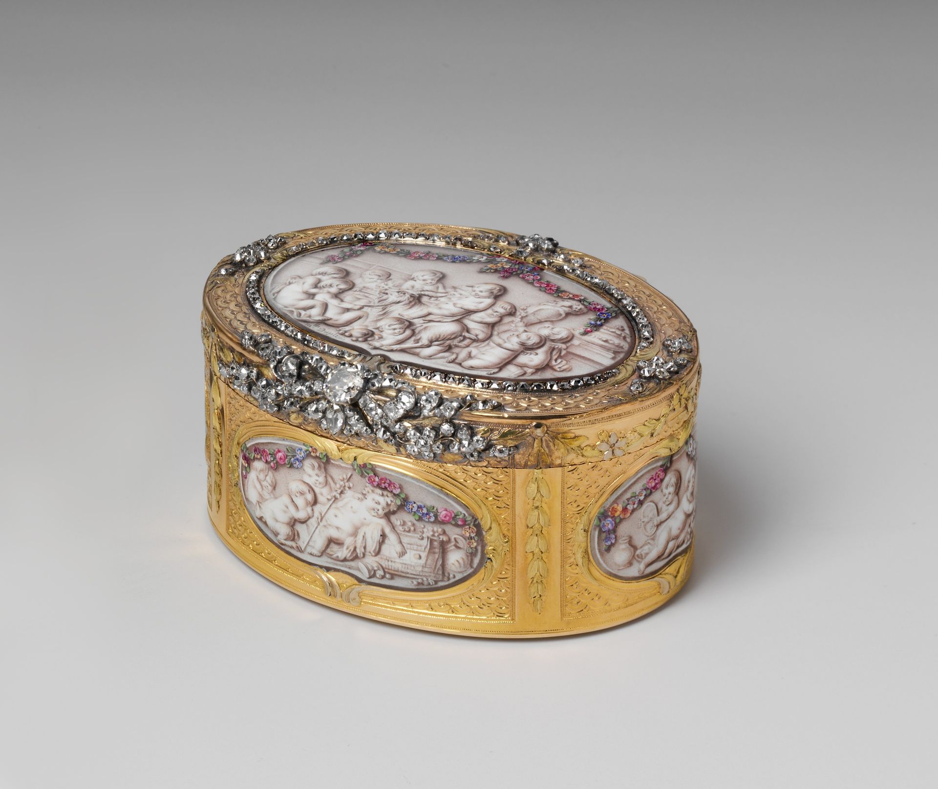 Snuffbox with six scenes of putti at play by Jean Georges (or George)
