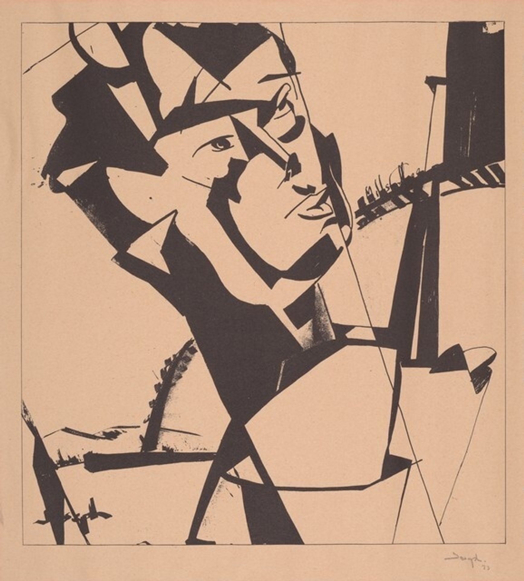 Untitled (Abstraction with Head and Mills College) by Sidney Joseph