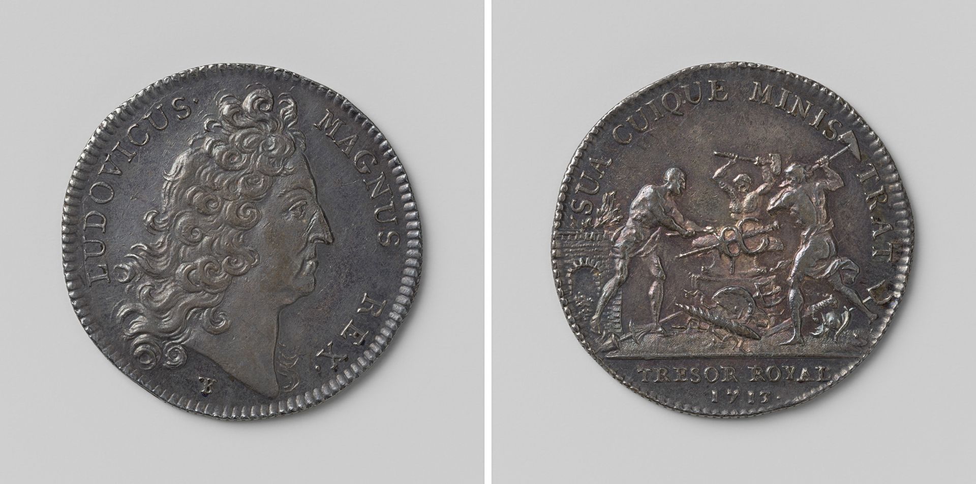 Begin van de vredesonderhandelingen te Utrecht, rekenpenning geslagen op last van de koninklijke schatkamer, ter ere van Lodewijk XIV, koning van Frankrijk by Thomas Bernard
