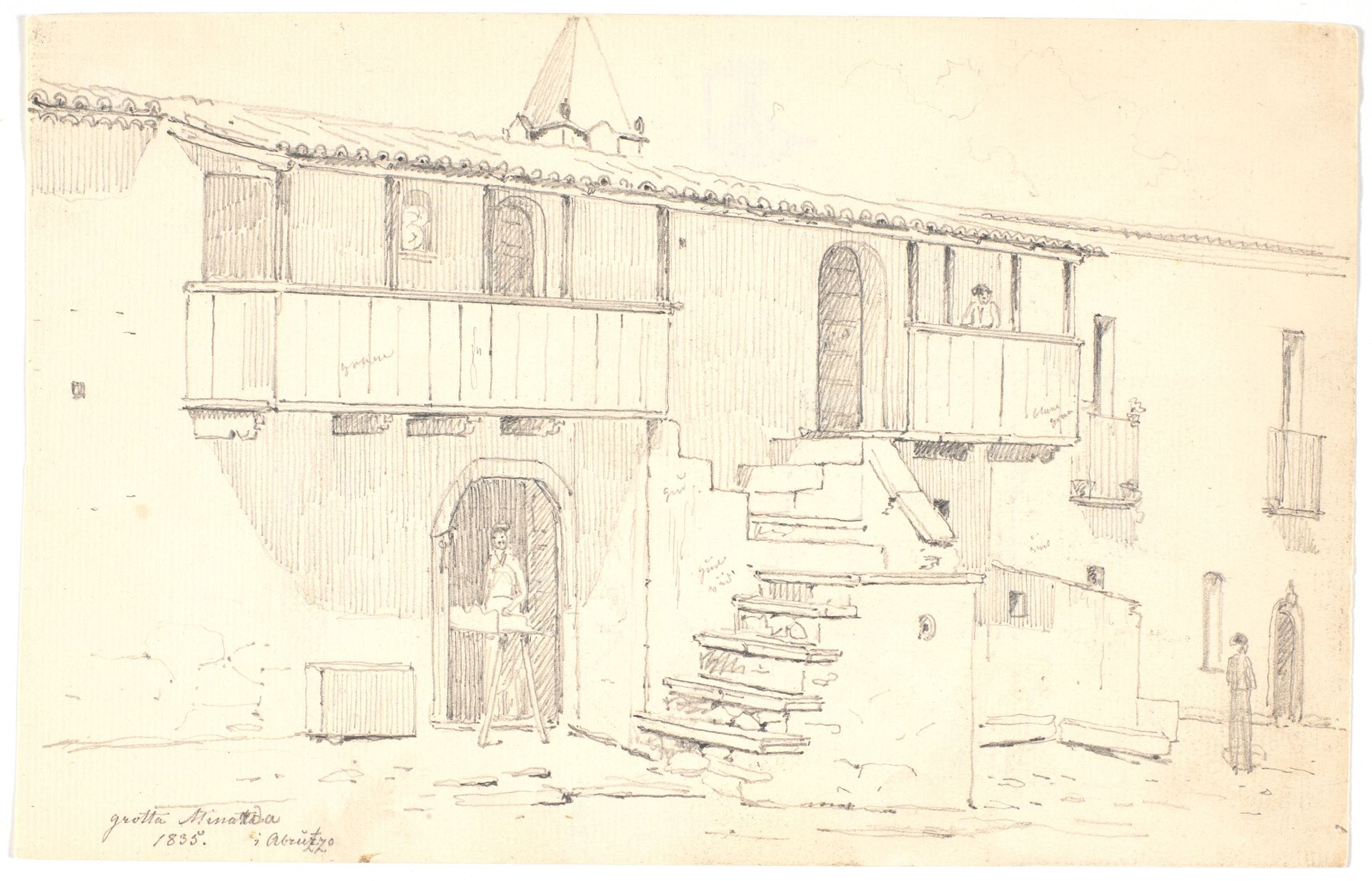 Gade i Grotta Minarda i Abruzzo by Martinus Rørbye