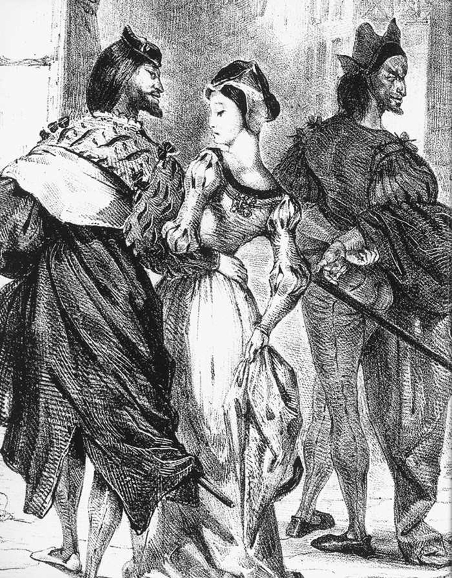 Faust meeting Marguerite by Eugène Delacroix