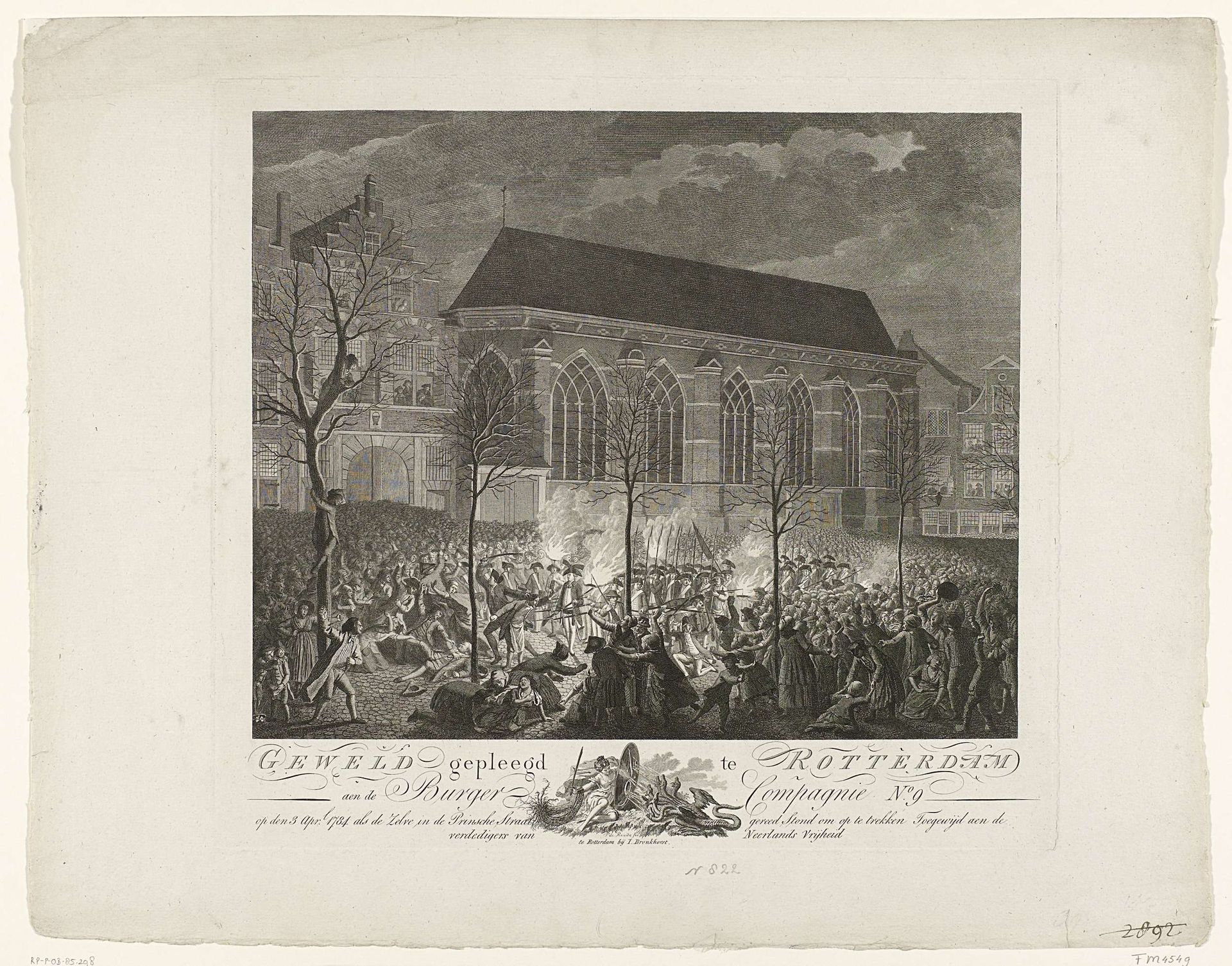 Treffen tussen de Negende Burgercompagnie en Orangisten te Rotterdam, 1784 by Theodorus de Roode