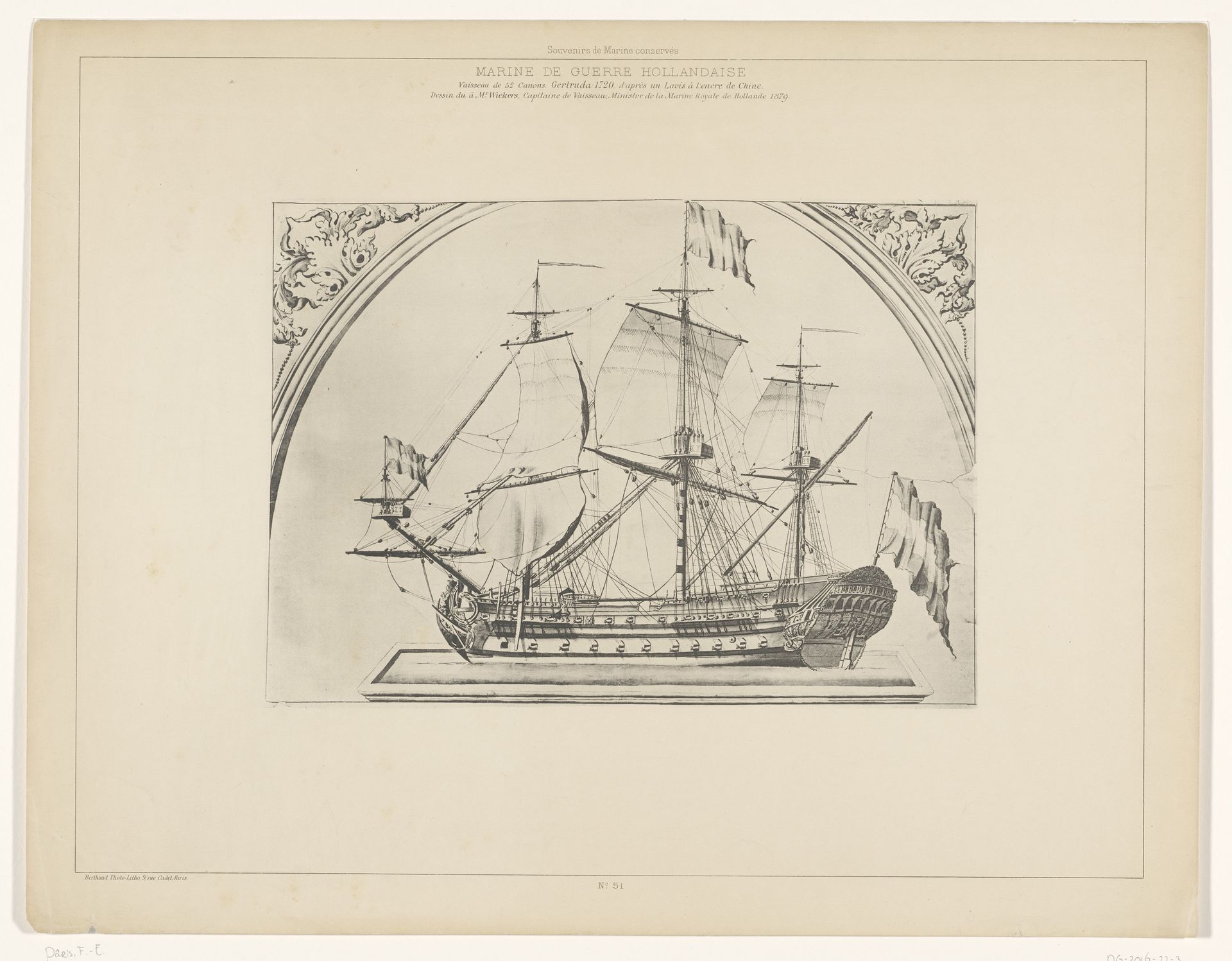 Scheepsmodel Geertruda 1720 by Hendrikus Octavius Wichers