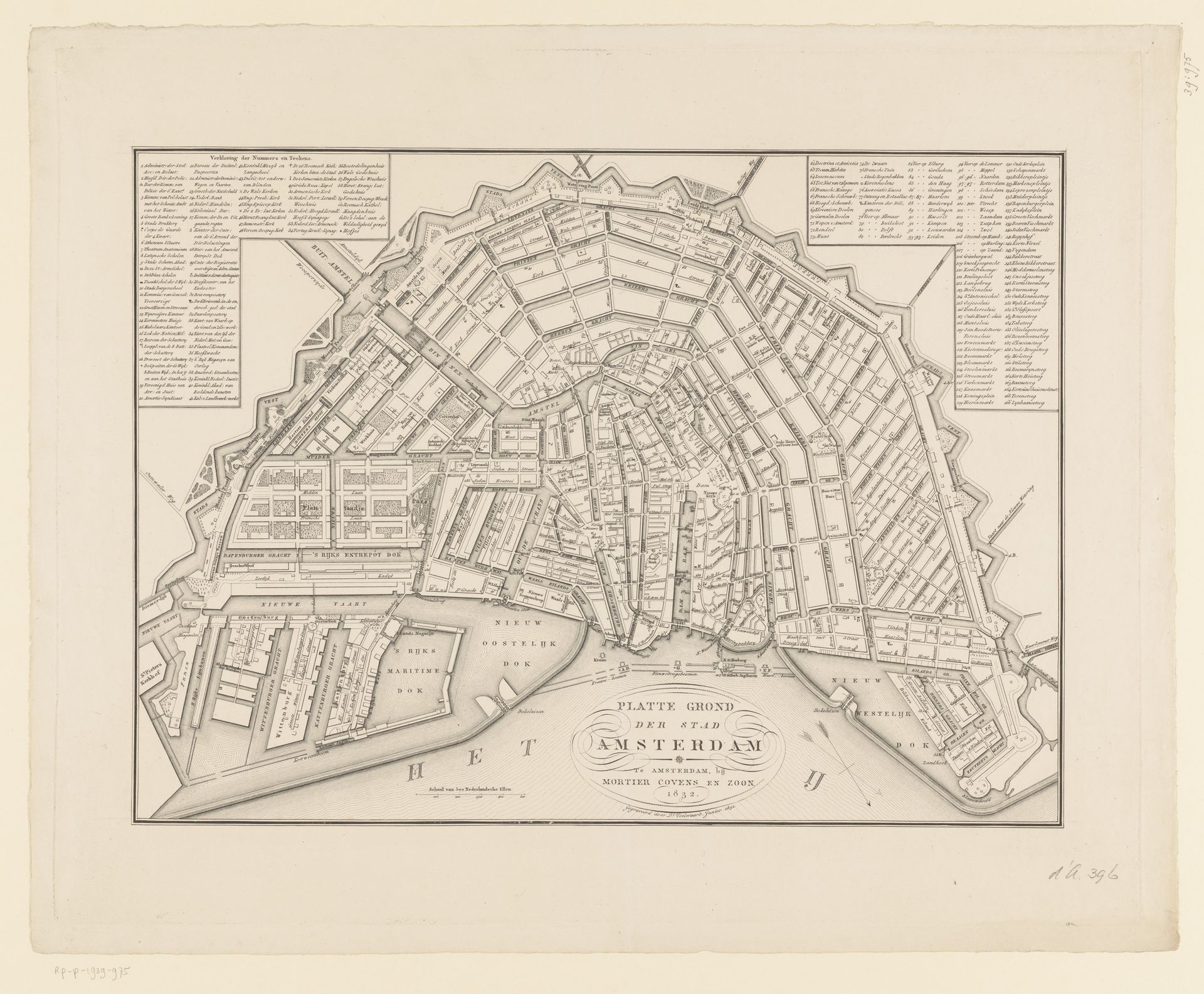 Plattegrond van Amsterdam by Daniël (II) Veelwaard