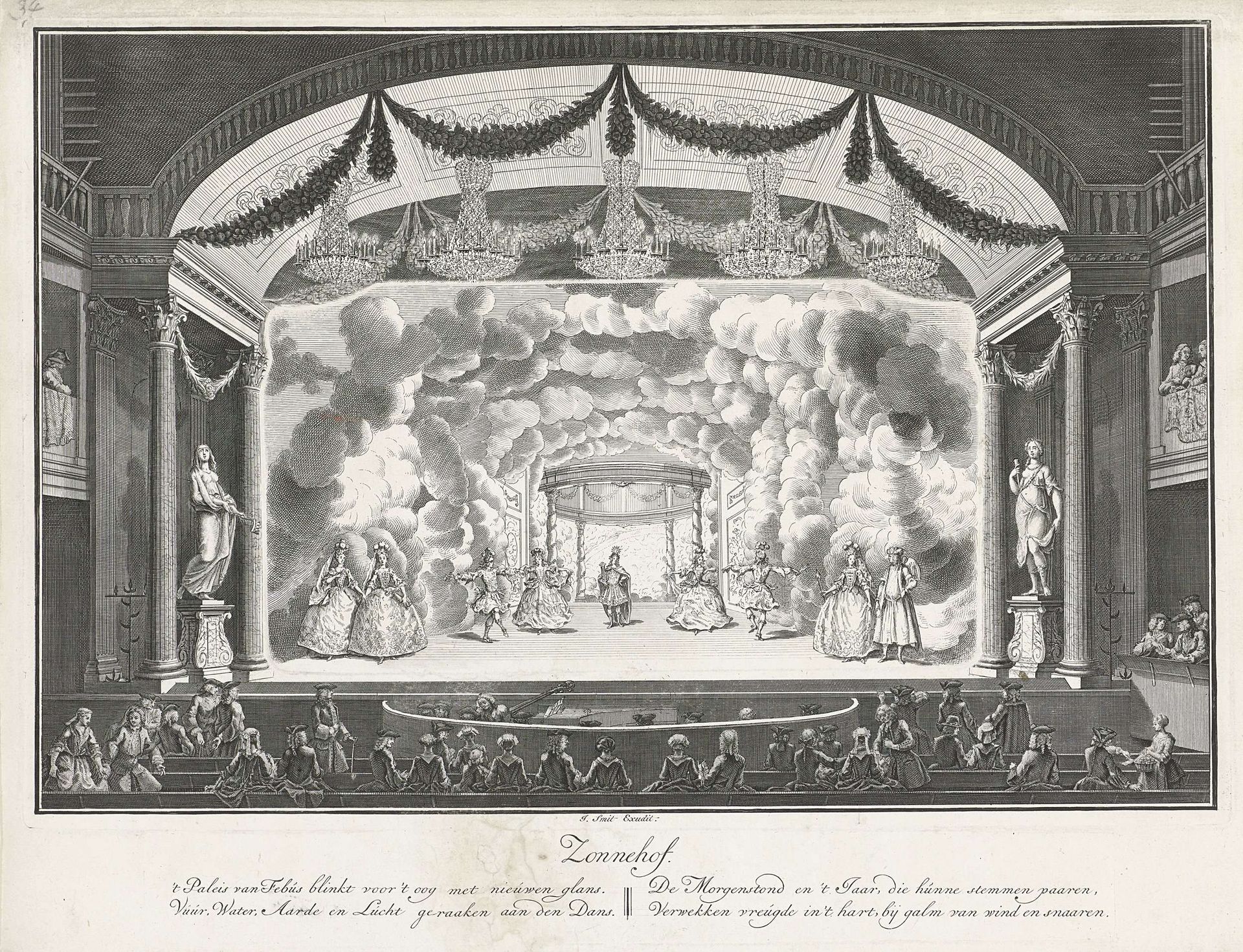 Schouwburg met toneeldecor: Zonnehof by Jan Punt