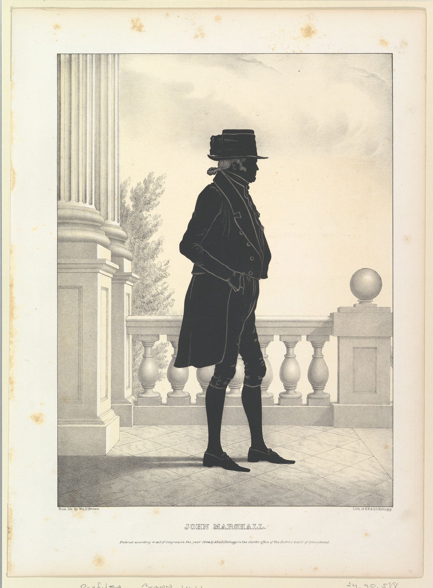 Silhouette Portrait of John Marshall by William Henry Brown