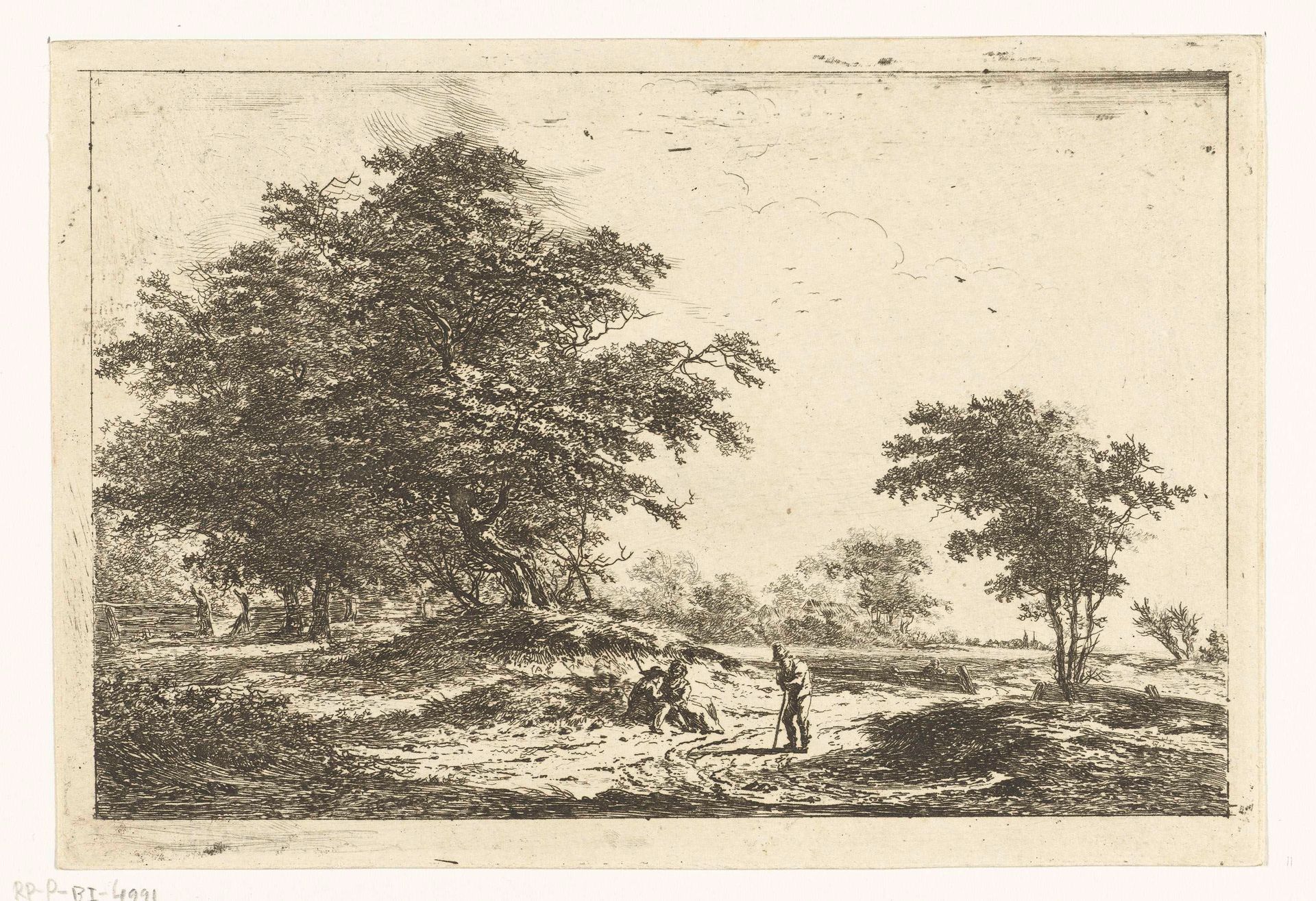 Landschap met rustende figuren by Hermanus van Brussel