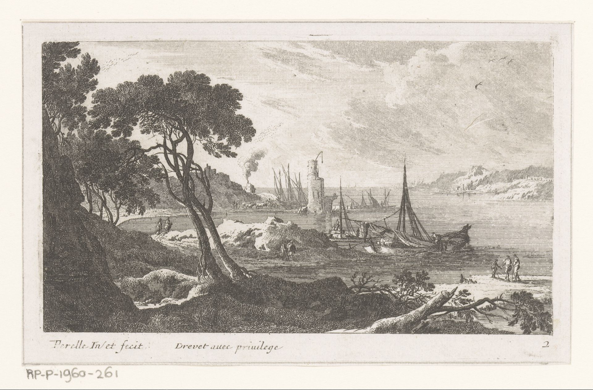 Kustlandschap met vuurtoren by Nicolas Perelle