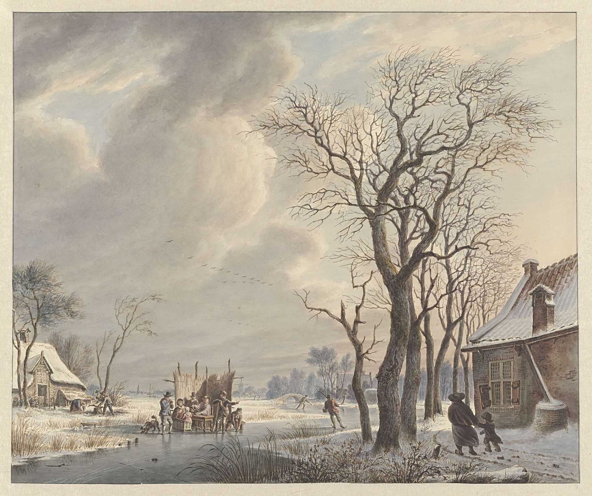 Winterlandschap met ijsvermaak by Arend van Glashorst jr.