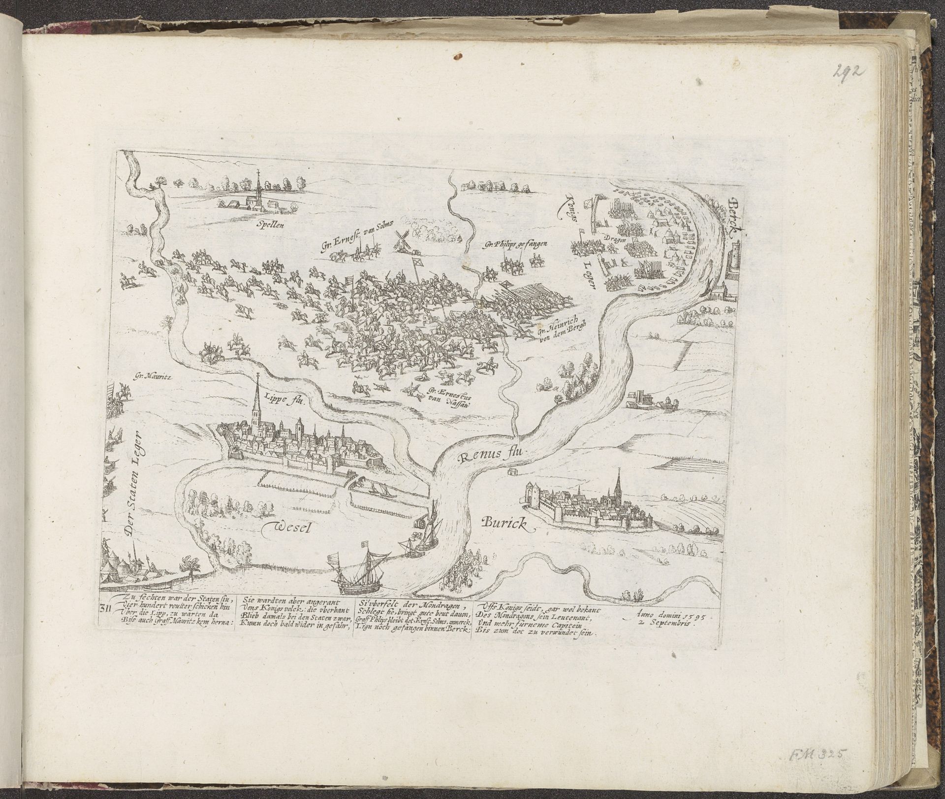 Nederlaag van het Staatse leger bij Wesel, 1595 by Frans Hogenberg