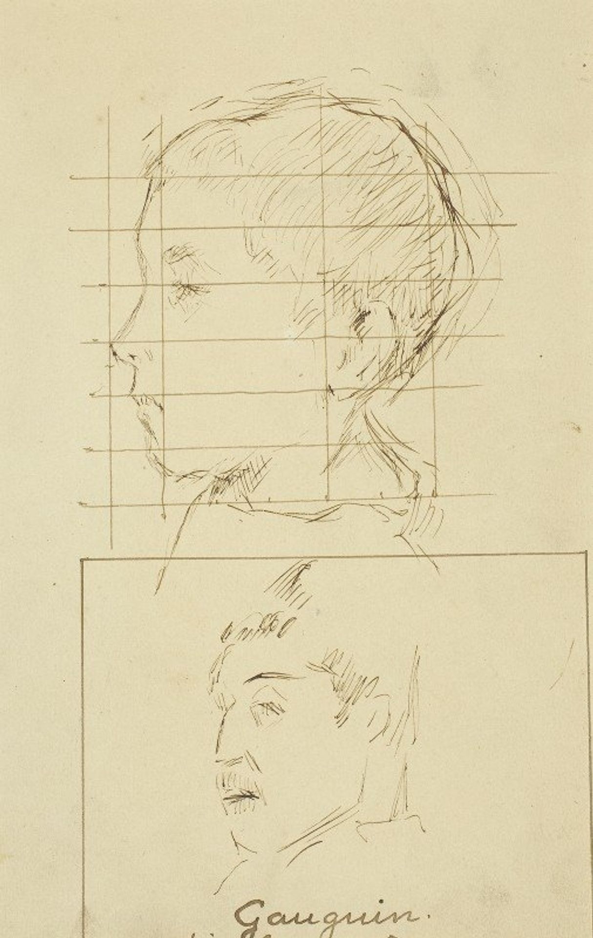 Heads of a Boy and a Man by Paul Gauguin