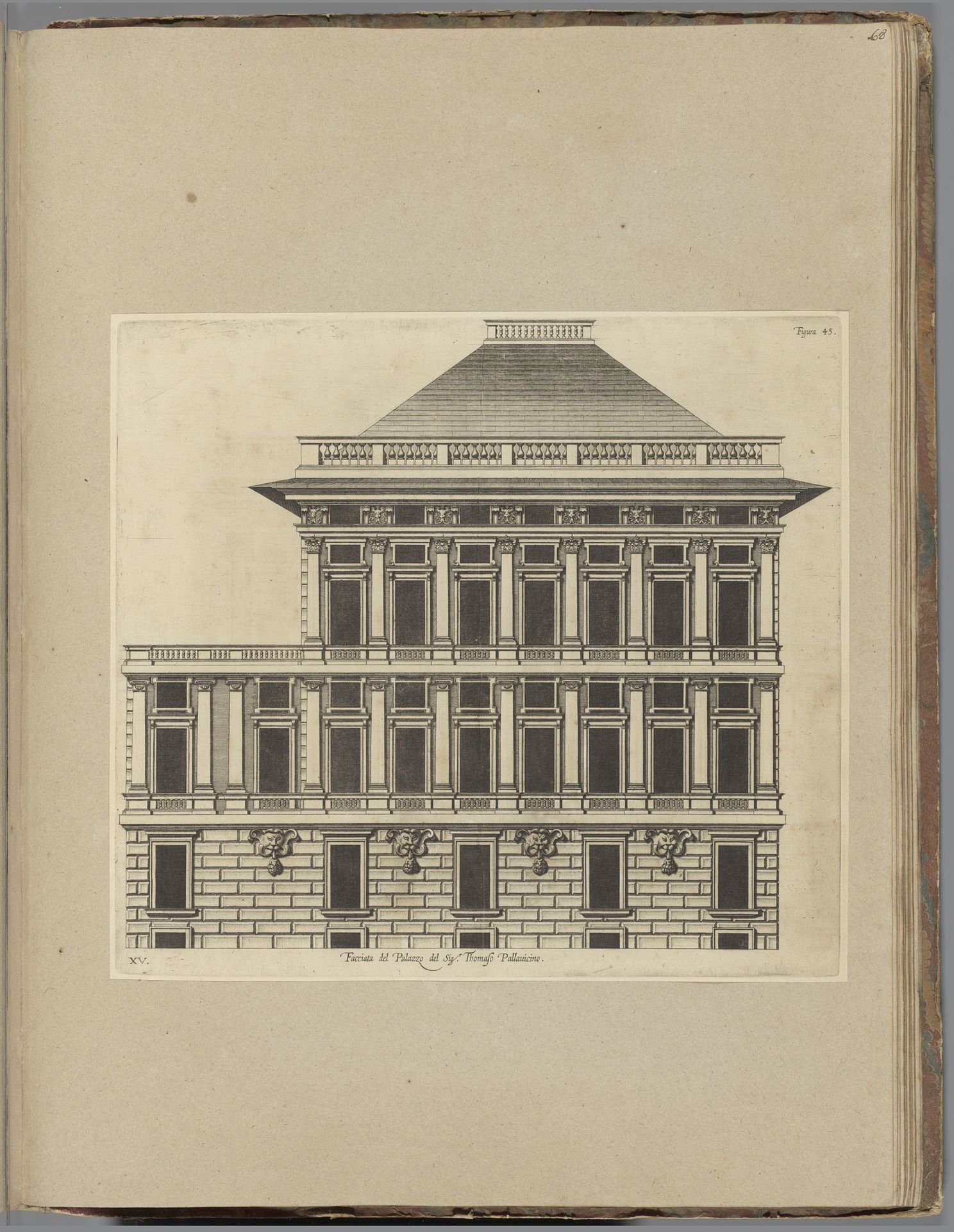 Opstand van de façade van het Palazzo dell'Acquedotto De Ferrari Galliera te Genua by Nicolaes Ryckmans