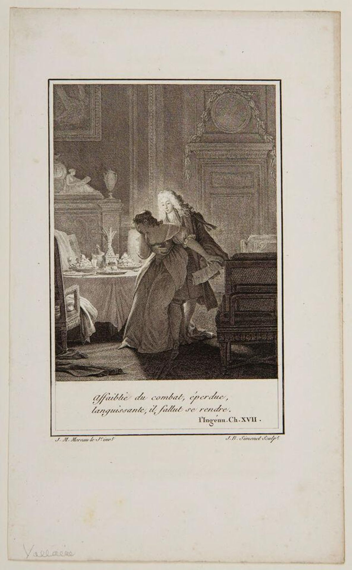 Worn out by the struggle, lost and languishing, she was forced to surrender by Jean Baptiste Simonet