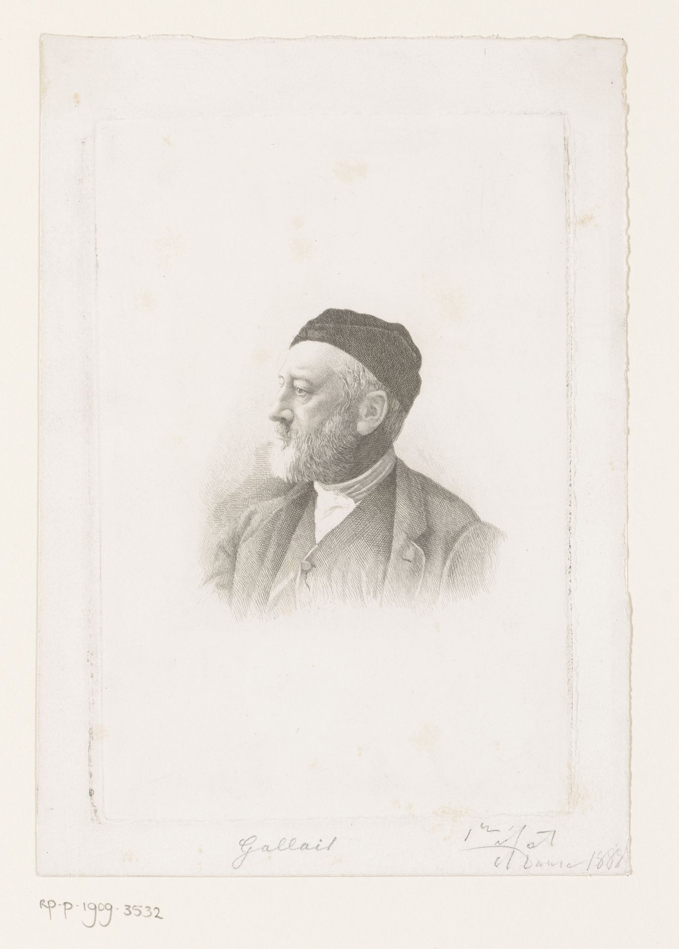 Portret van Louis Gallait by Auguste Danse