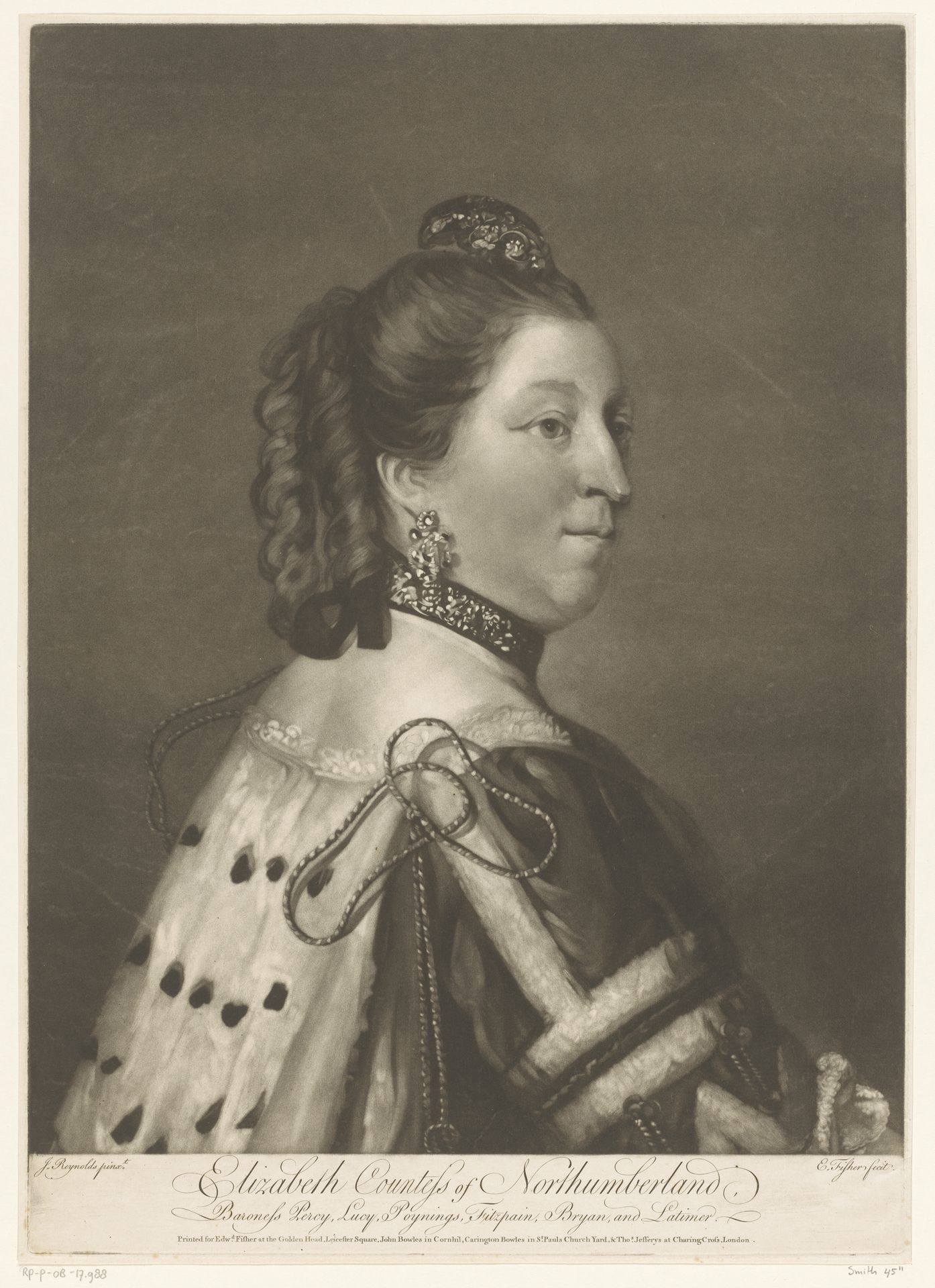 Portret van Elizabeth Percy by Edward Fisher