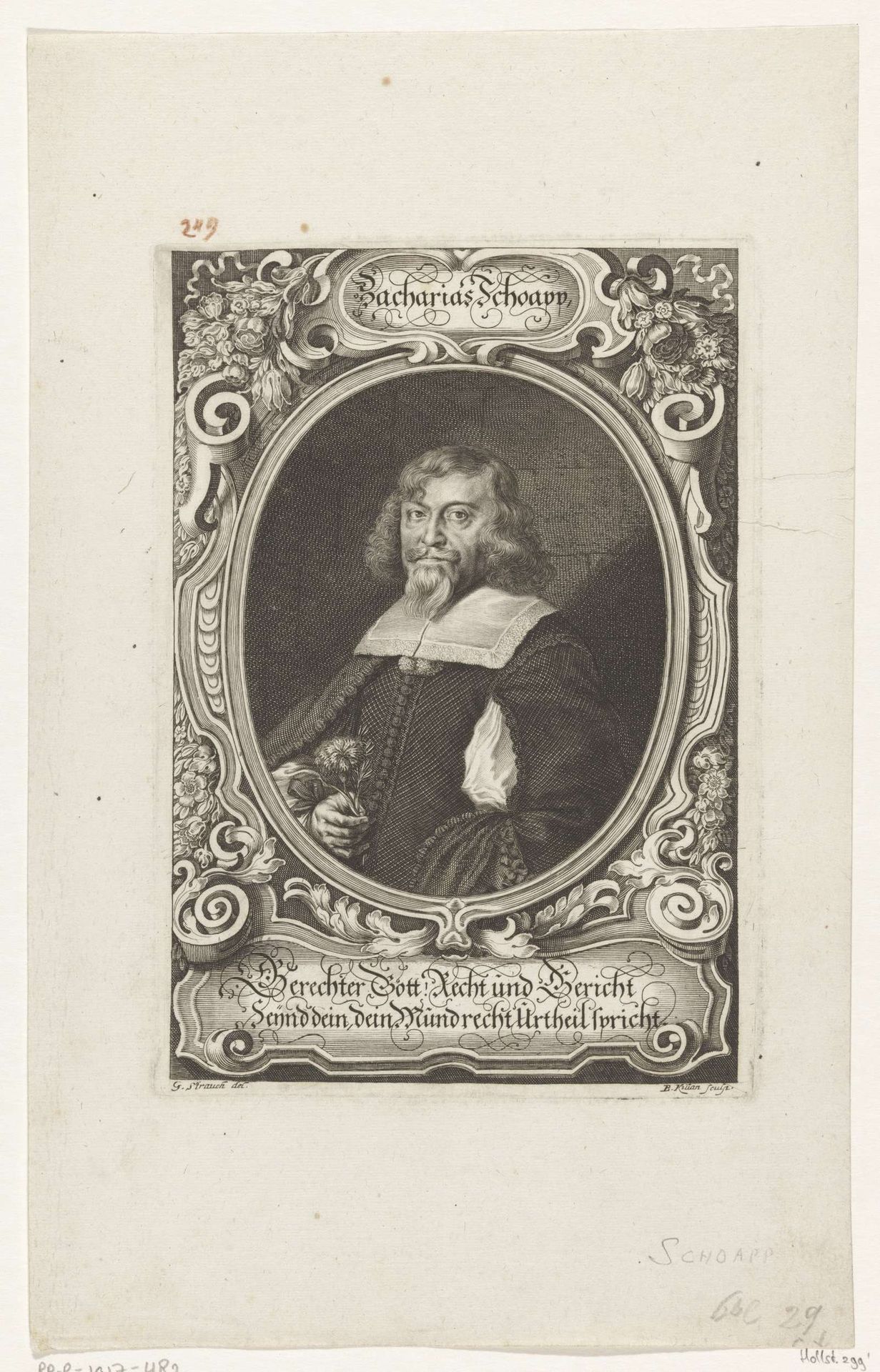 Portret van Zacharias Schoapp by Bartholomäus (II) Kilian