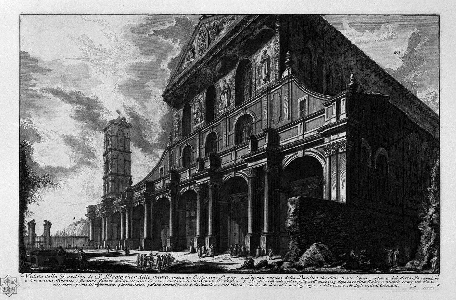 Exterior view of the great Basilica of St. Peter in the Vatican by Giovanni Battista Piranesi