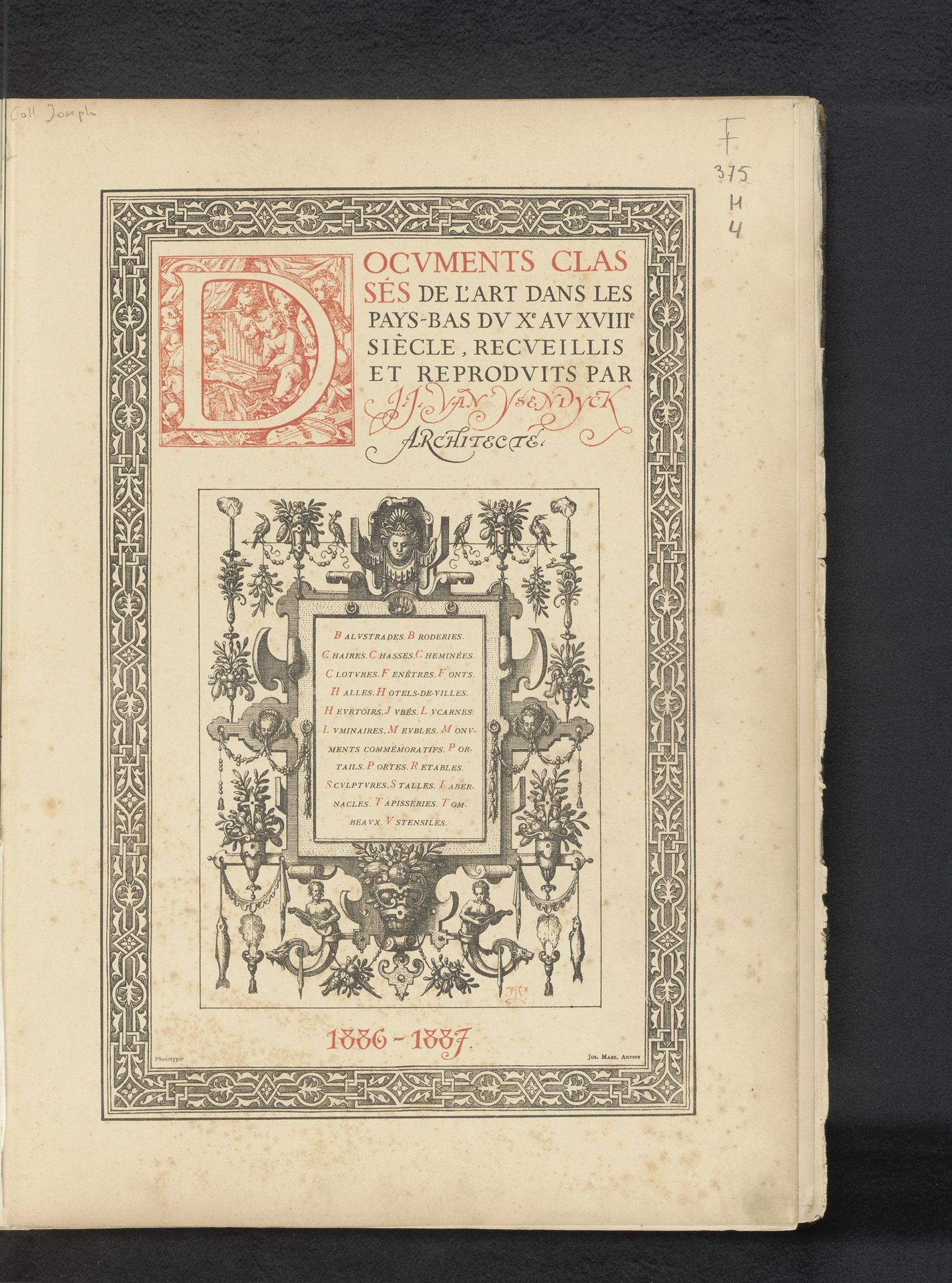 Documents classés de l'art dans les Pays-Bas du Xe au XVIIIe siècle / J.J. van Ysendijck by Joseph Maes